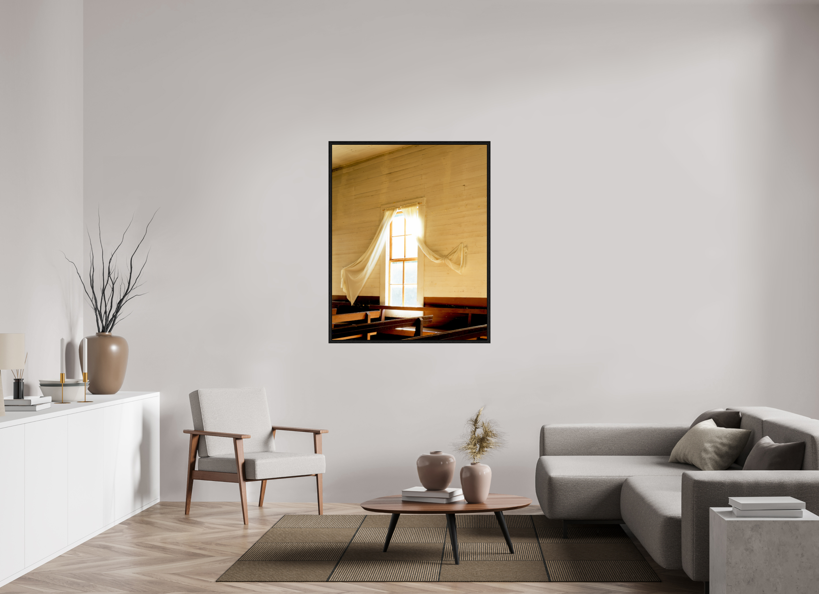 39 x 49.1″, Floater Frame Church Window Fred Texas