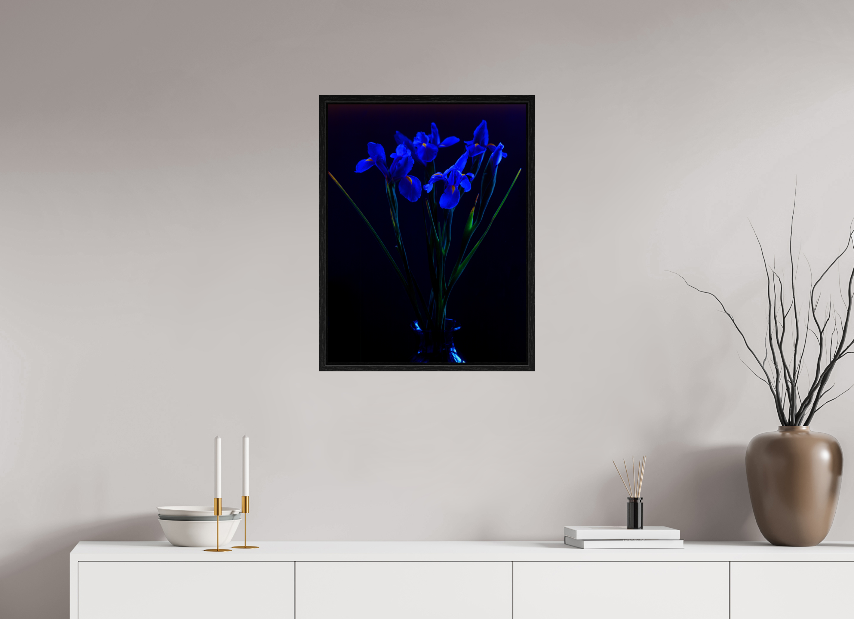 20 x 26.1″, Floater Frame Blue