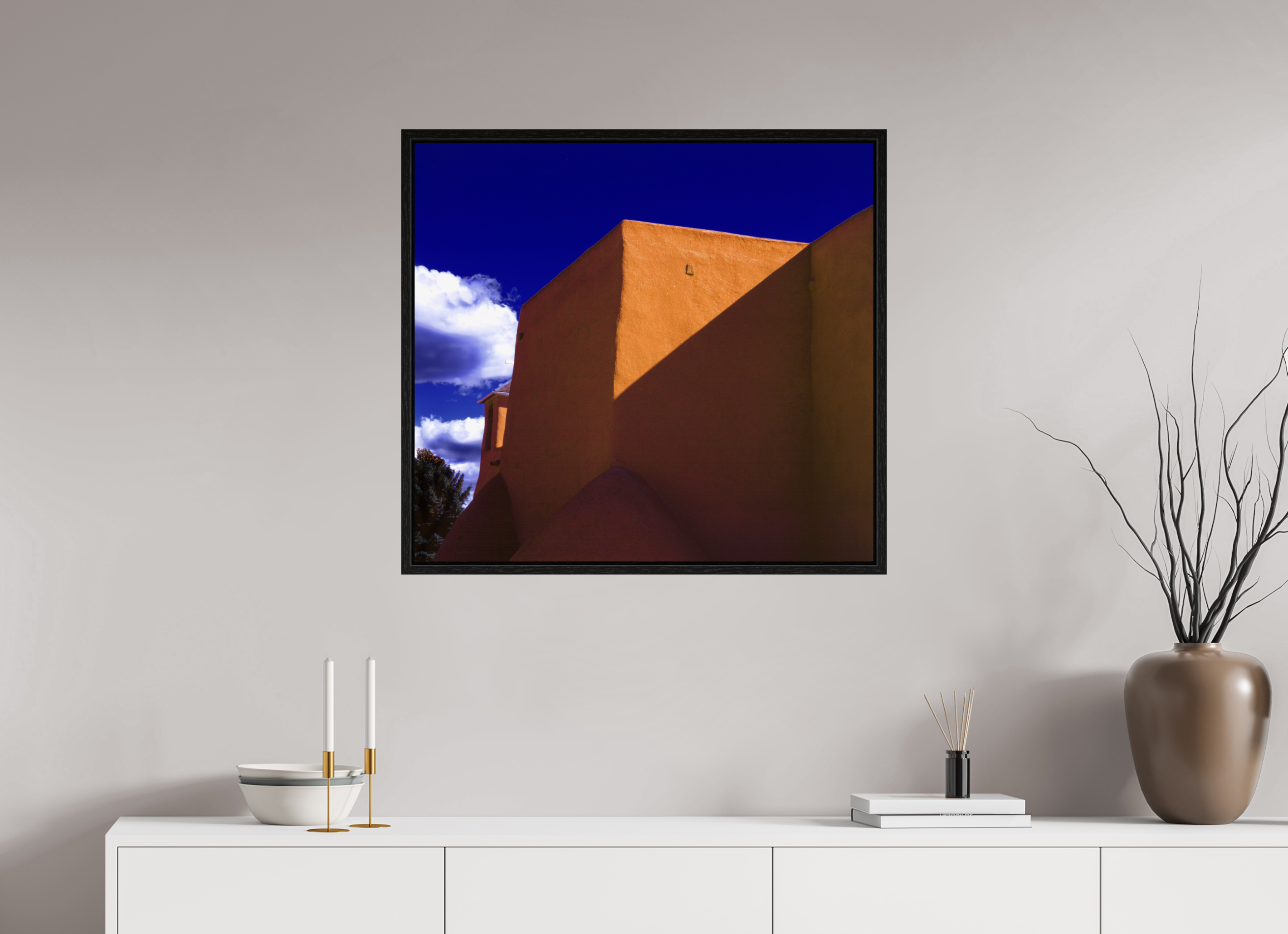 30.7 x 28″, Floater Frame Adobe