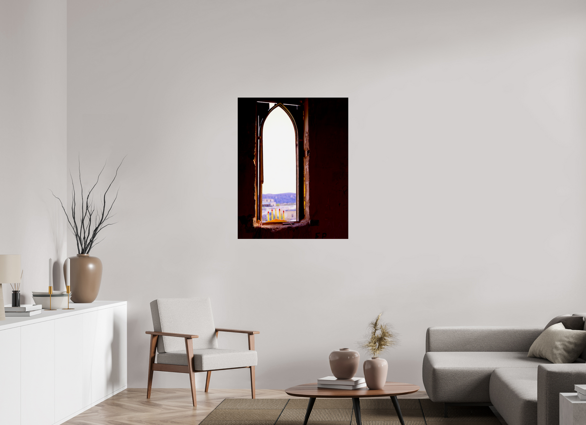 31 x 39.6″, Photo Print Under Acrylic Glass Window Terlingua Church