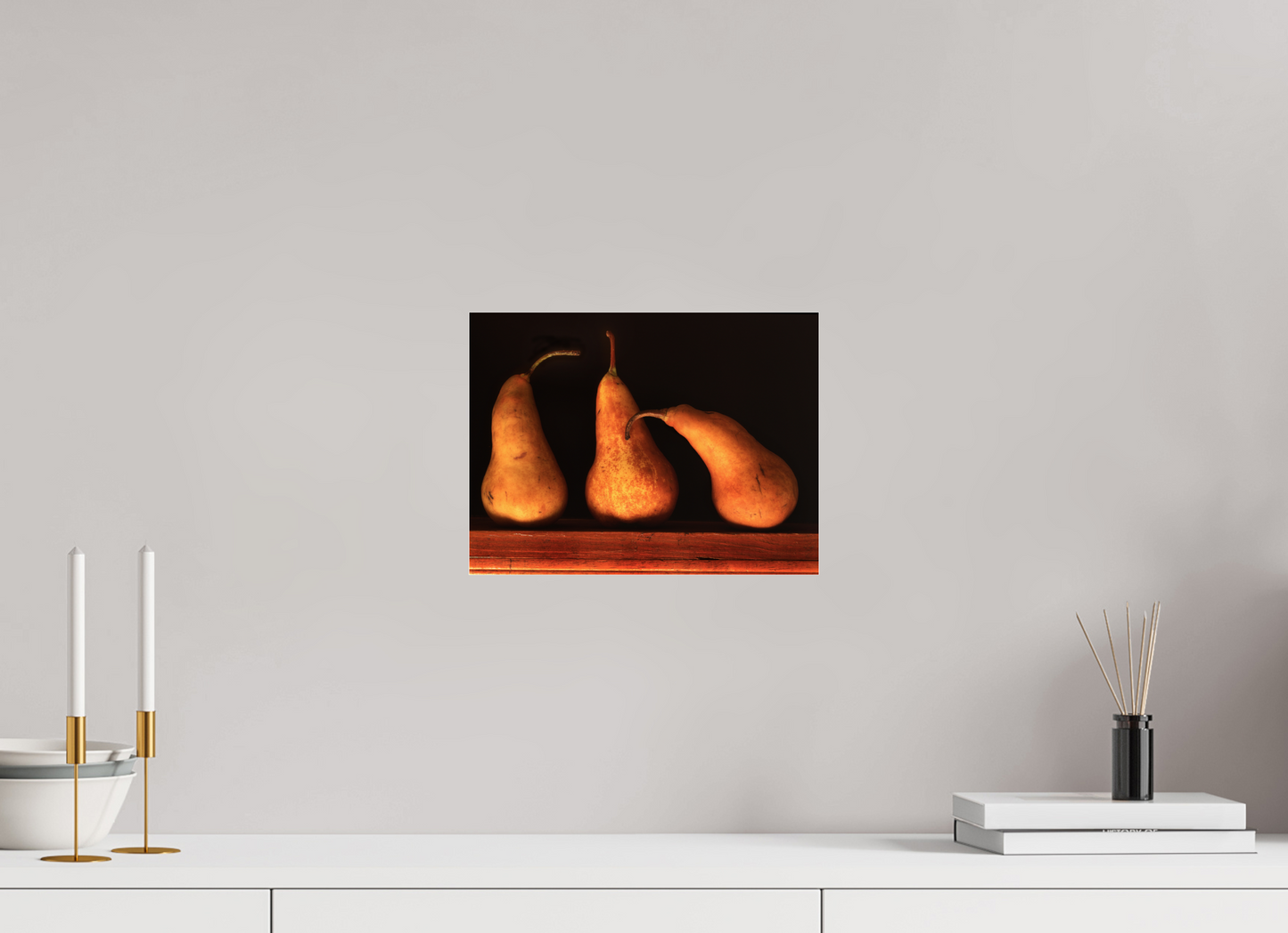 12 x 9″, Photo Print Under Acrylic Glass Three Pears
