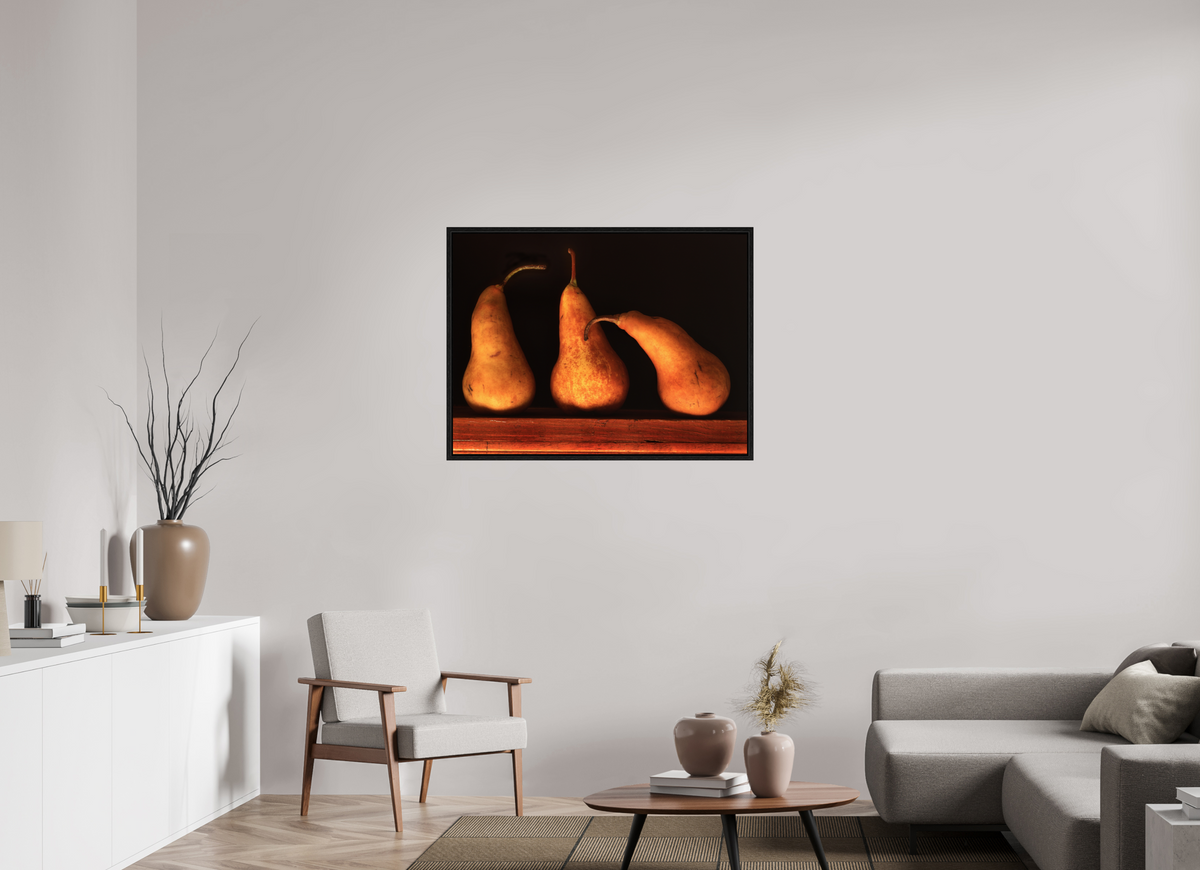 40 x 30″, Floater Frame Three Pears