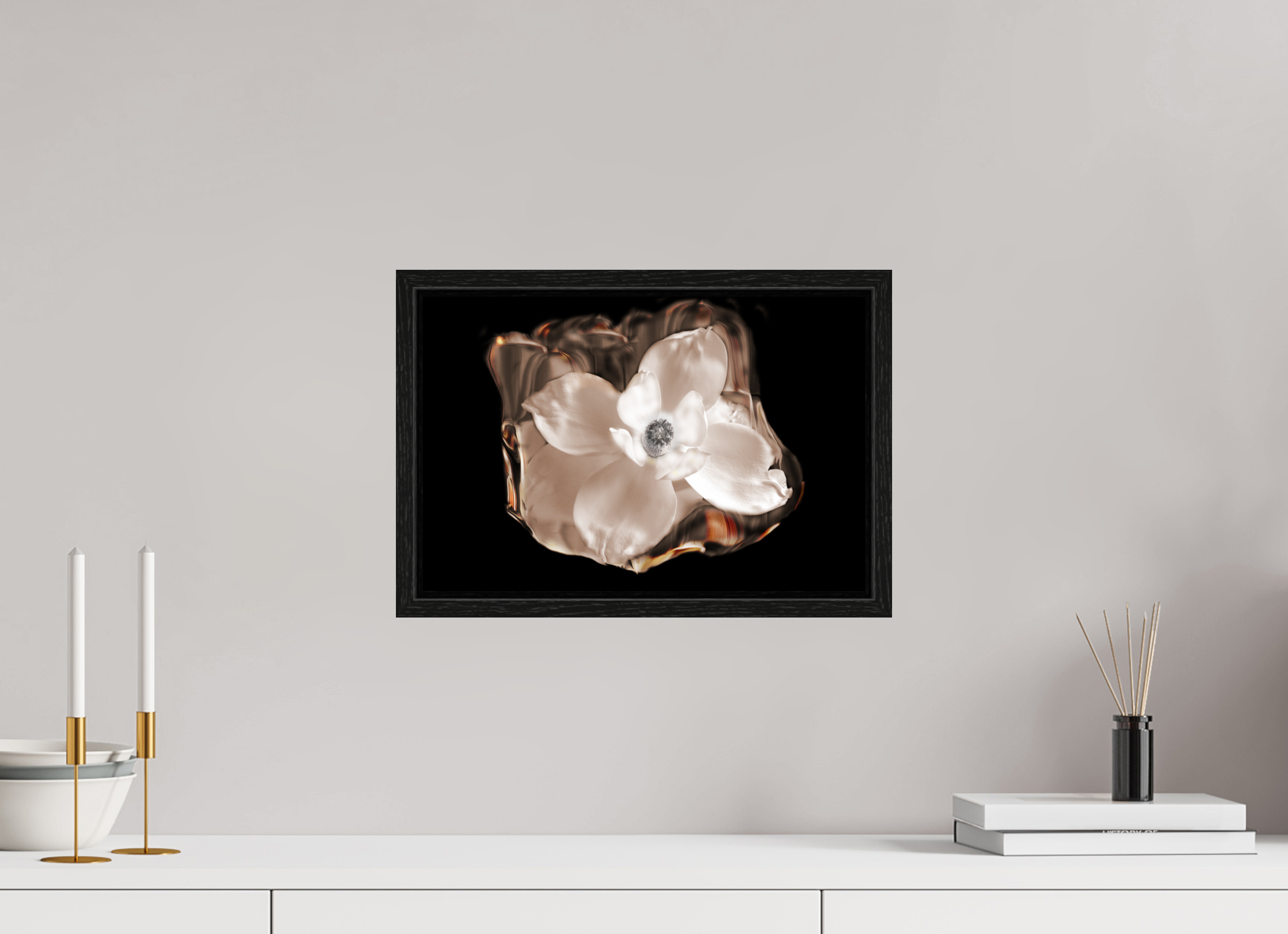 15 x 10″, Floater Frame Magnolia Selenium