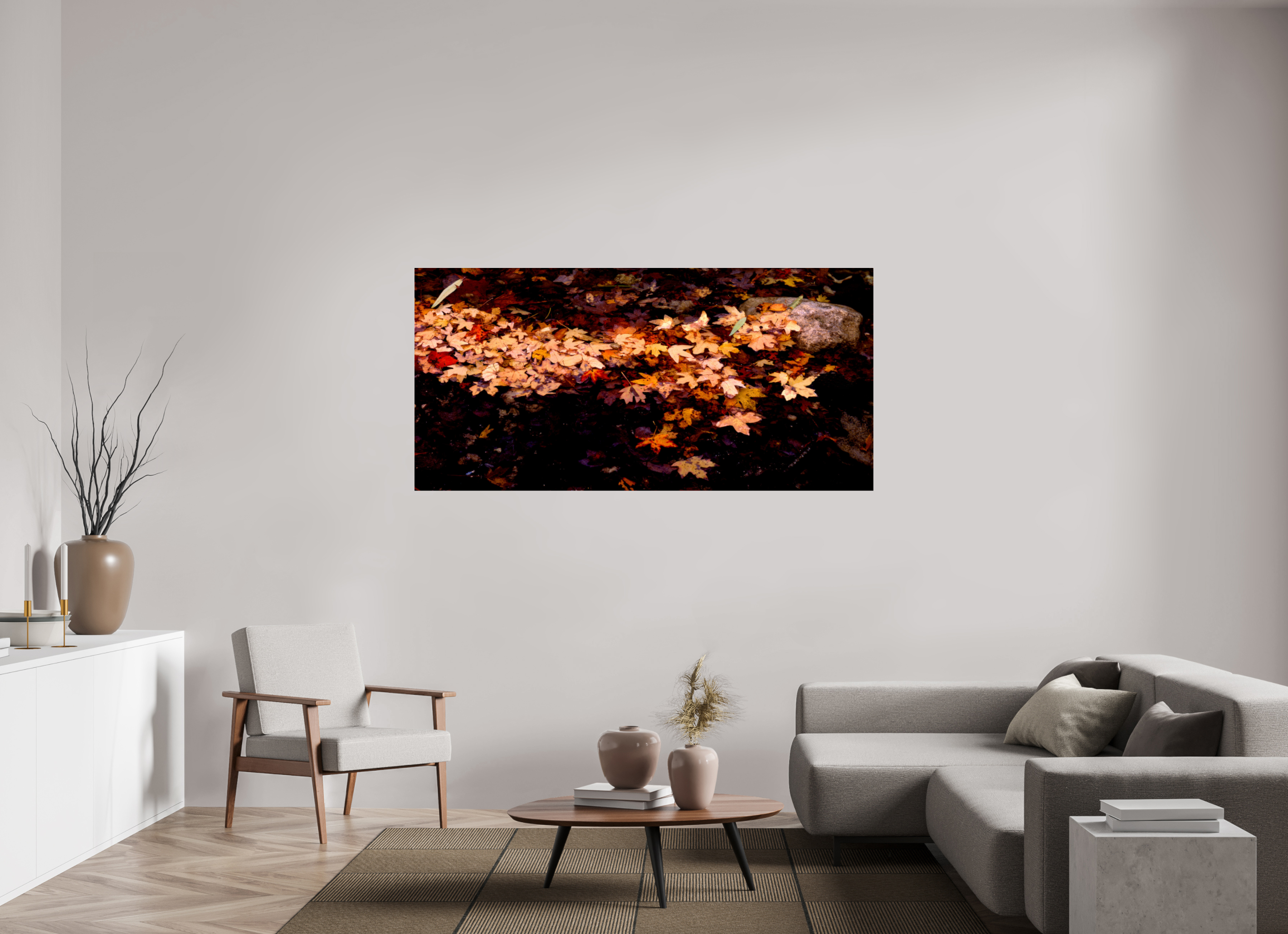 72.1 x 35″, Photo Print On Fuji Crystal DP II Autumn Leaves