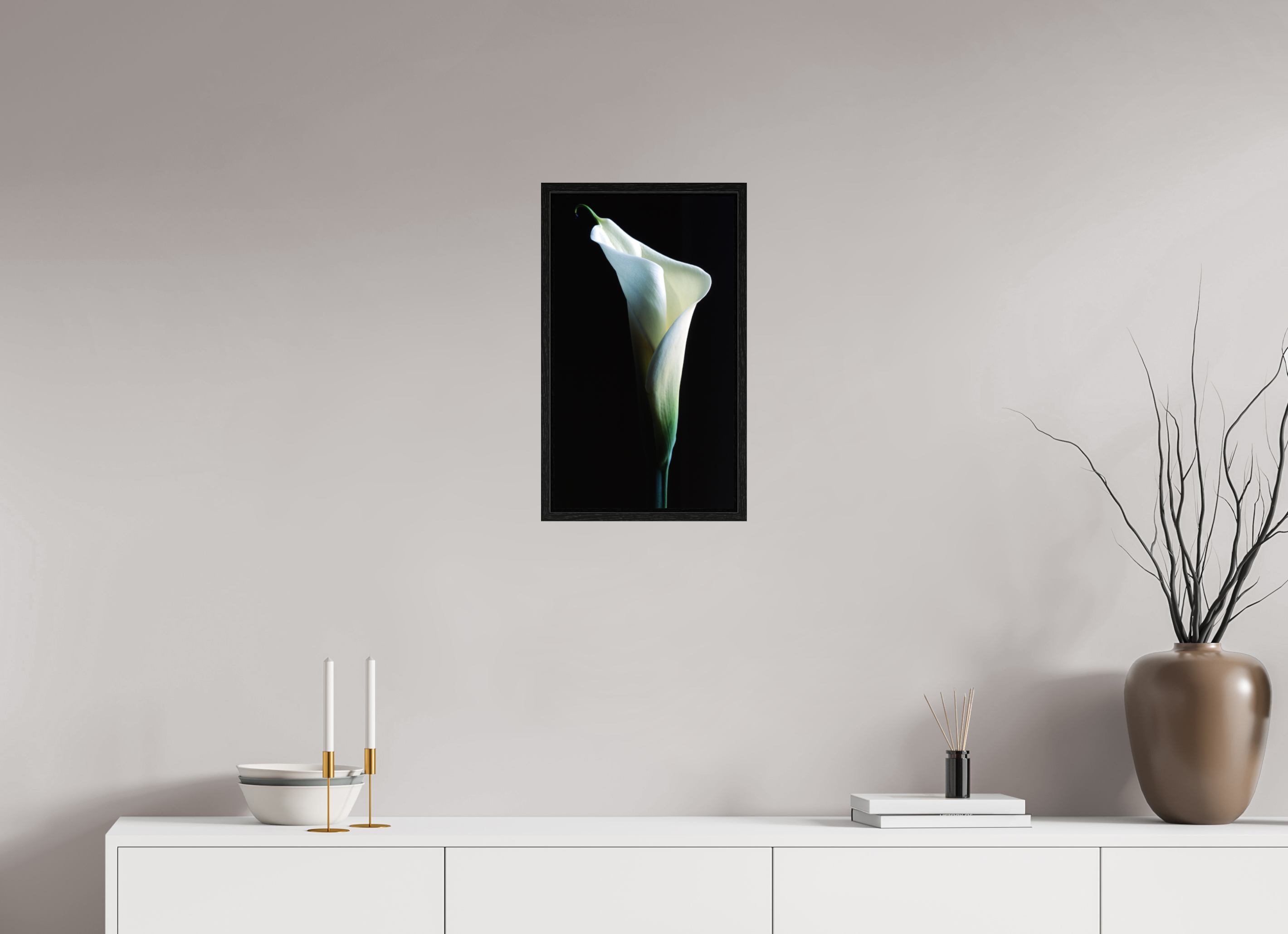 12 x 20.9″, Floater Frame Calla Lilly