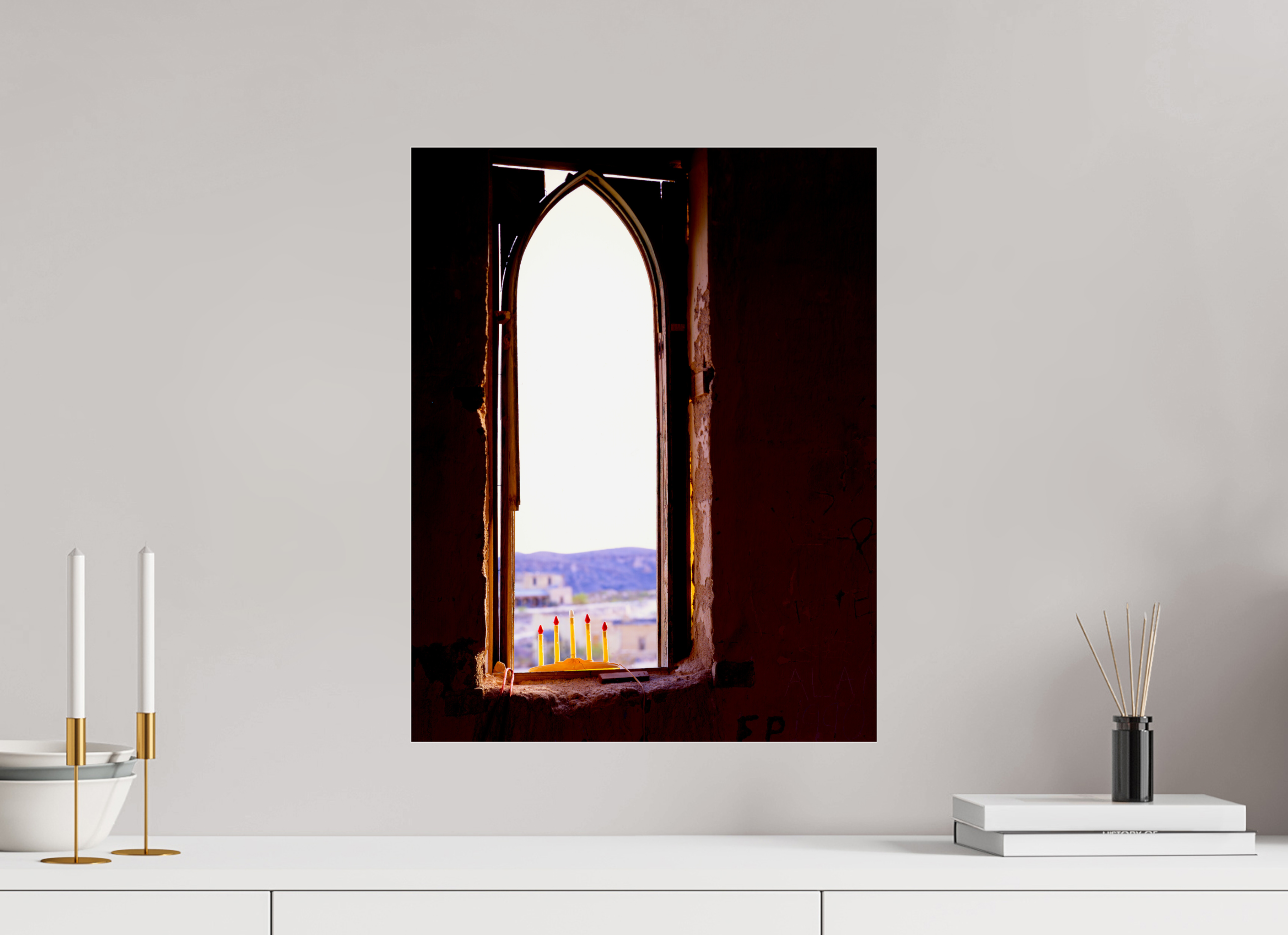 16 x 20.4″, Photo Print Under Acrylic Glass Window Terlingua Church