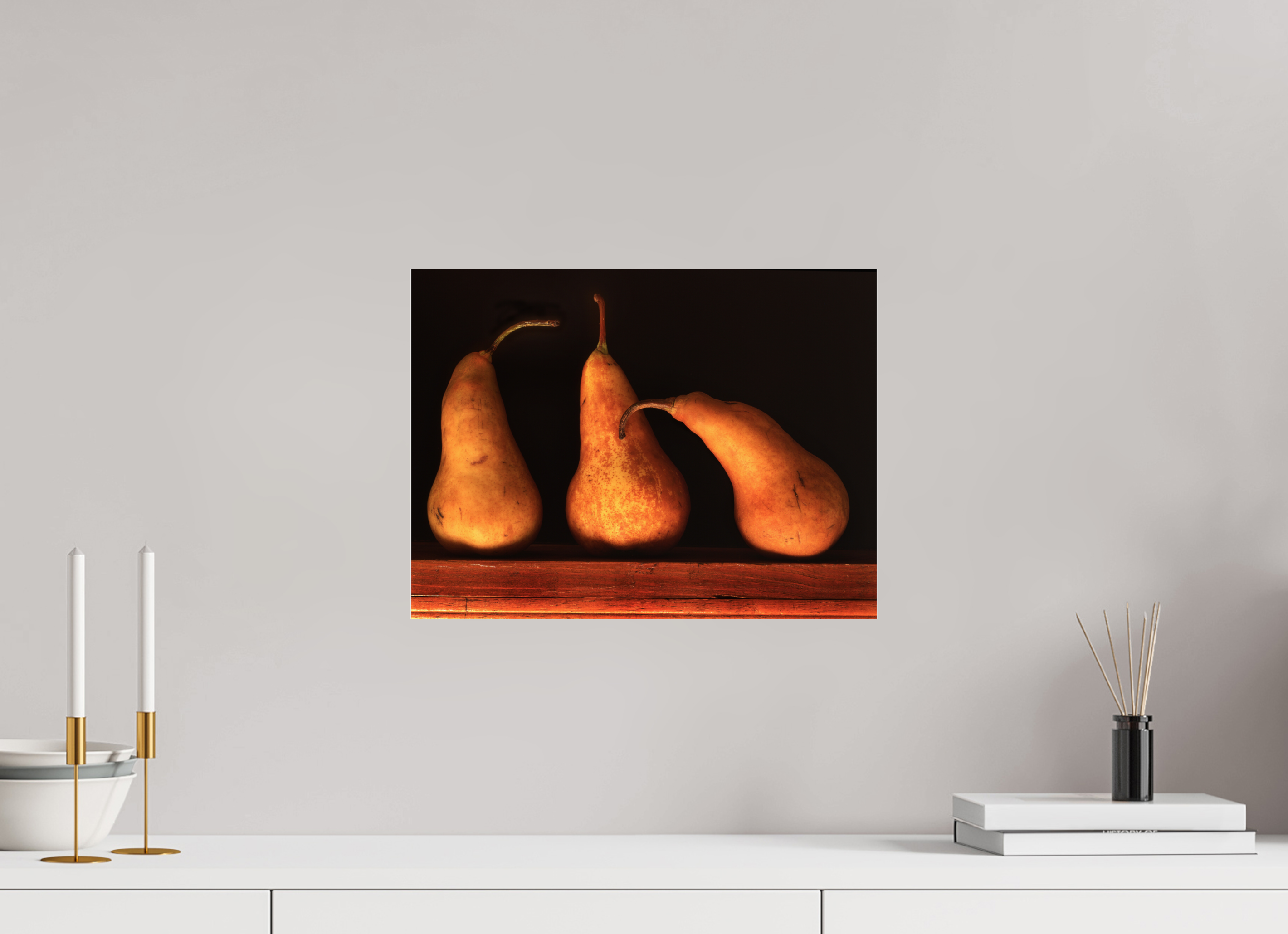 16 x 12″, Photo Print Under Acrylic Glass Three Pears