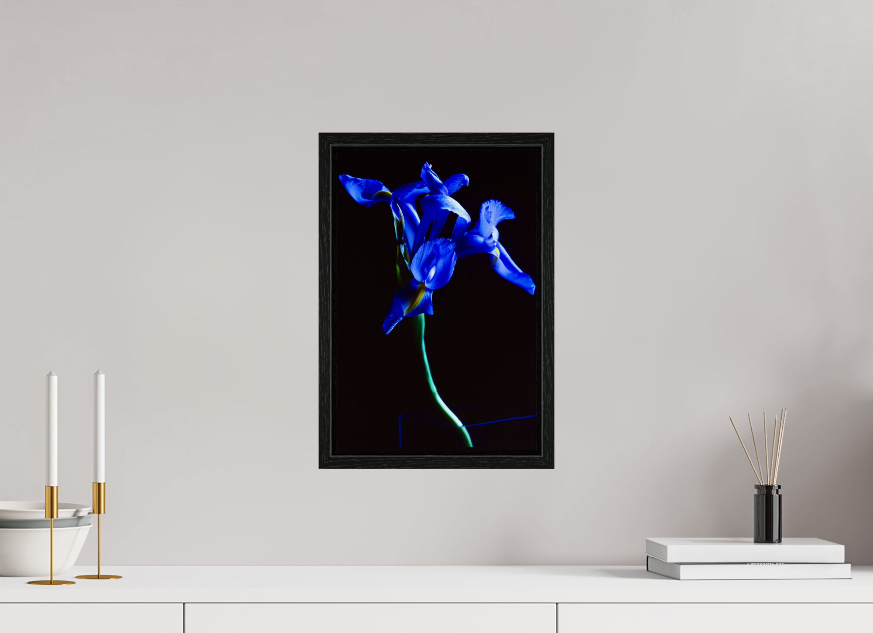 10 x 15″, Floater Frame Blue Iris single