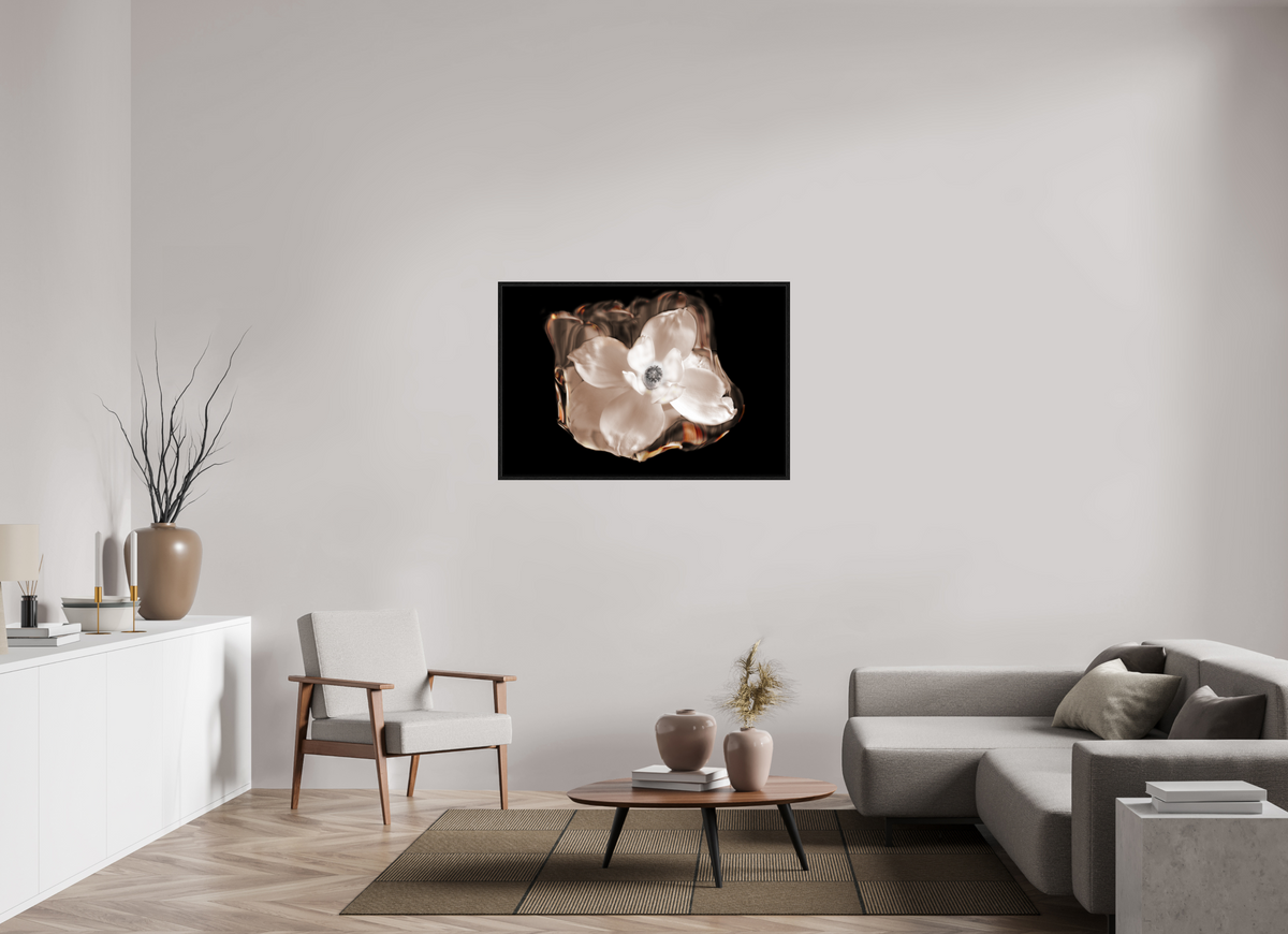 45 x 30″, Floater Frame Magnolia Selenium