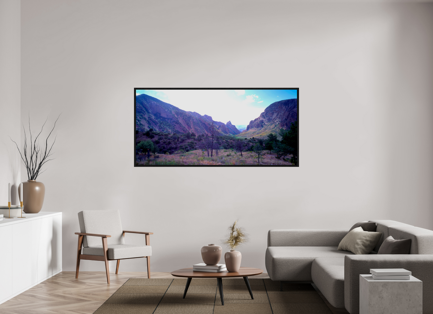 74.8 x 35″, Floater Frame The window Big Bend national park