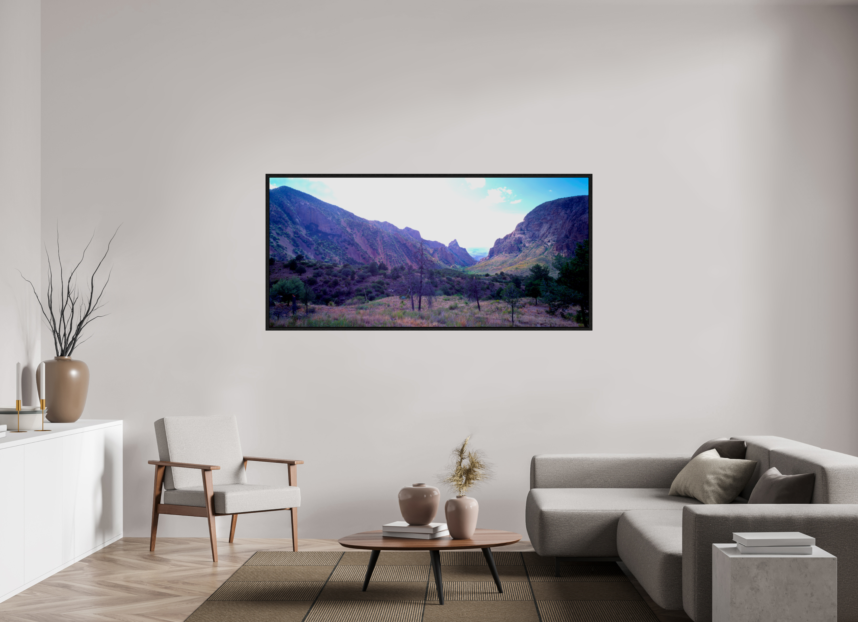 74.8 x 35″, Floater Frame The window Big Bend national park