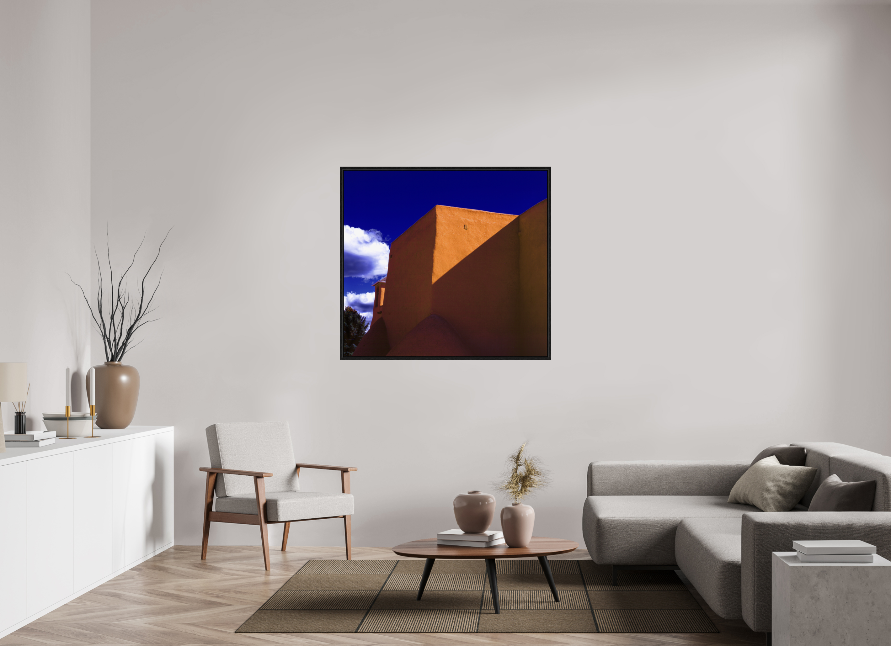 47.1 x 43″, Floater Frame Adobe