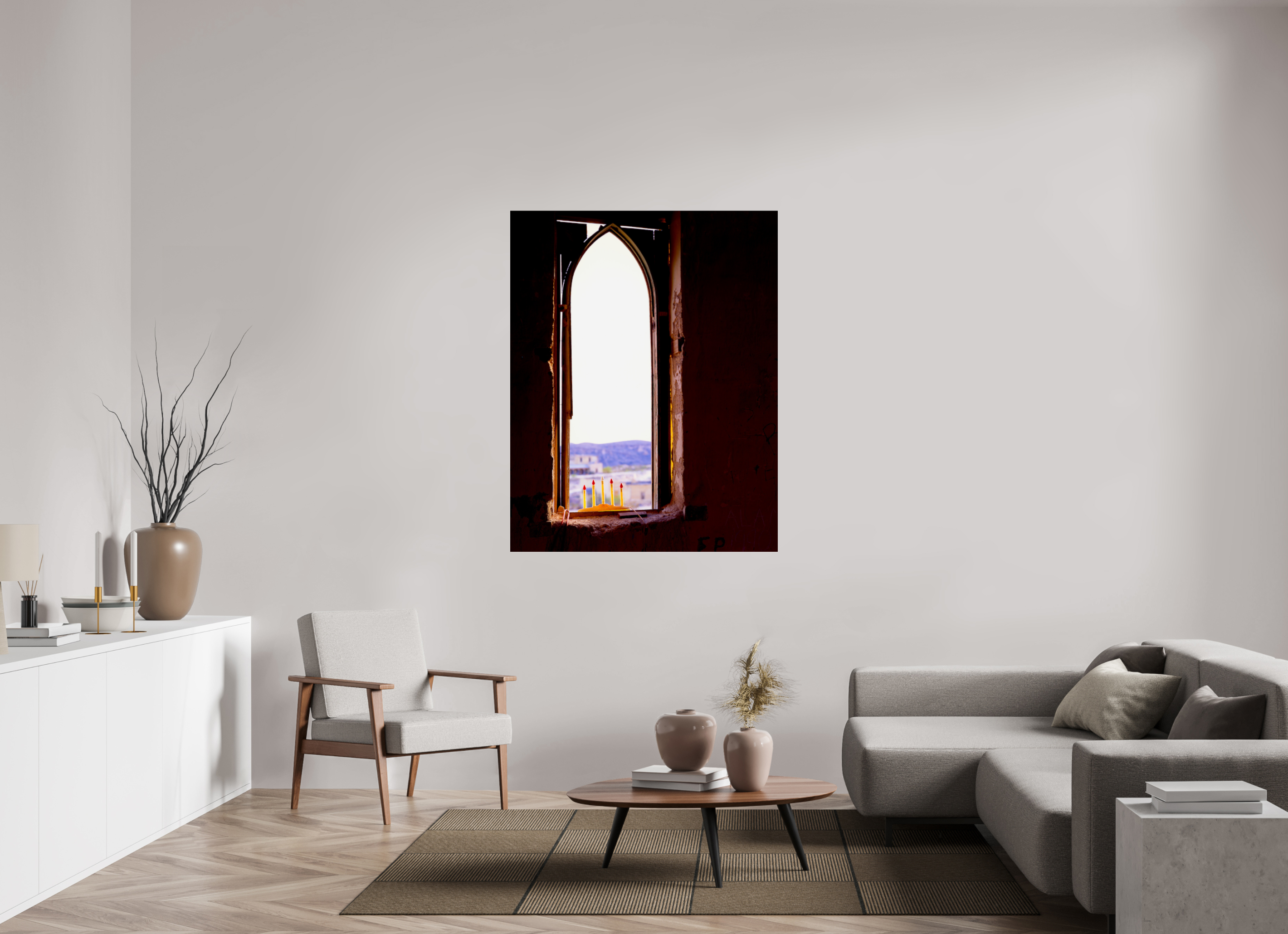 43 x 54.8″, Photo Print Under Acrylic Glass Window Terlingua Church