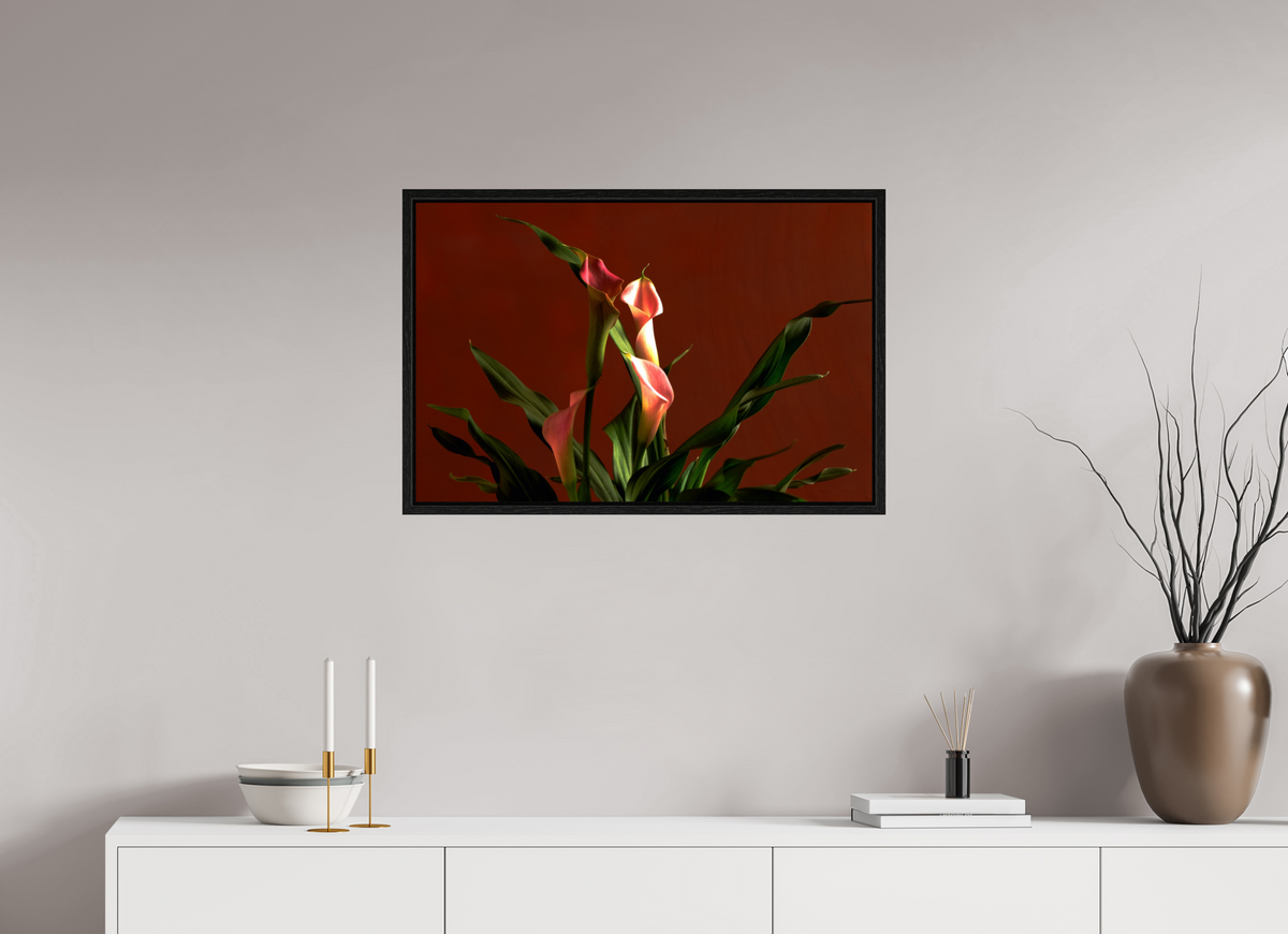 30.5 x 20″, Floater Frame A study in Peach