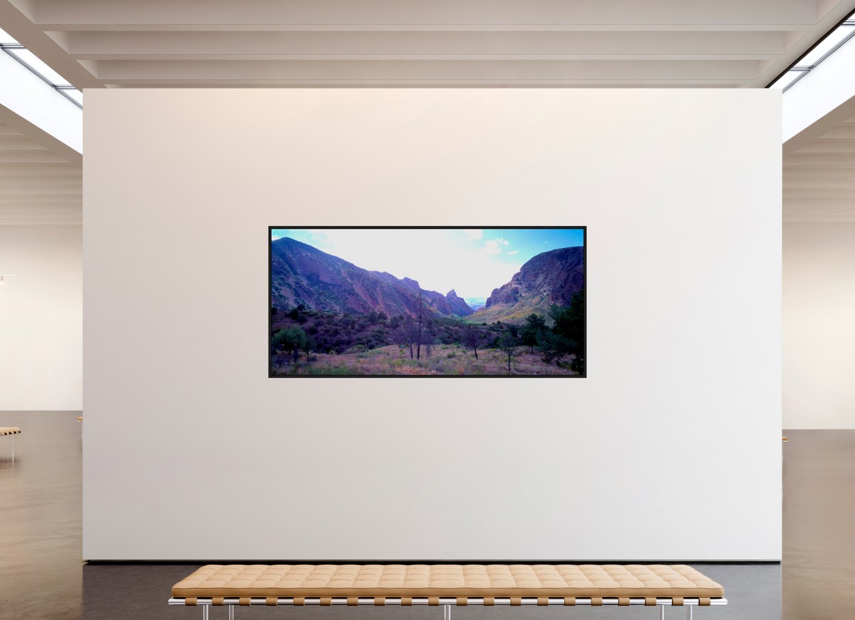 91.9 x 43″, Floater Frame The window Big Bend national park
