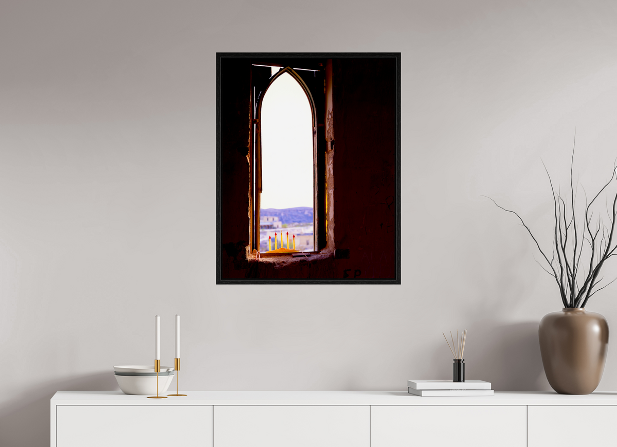 24 x 30.6″, Floater Frame Window Terlingua Church