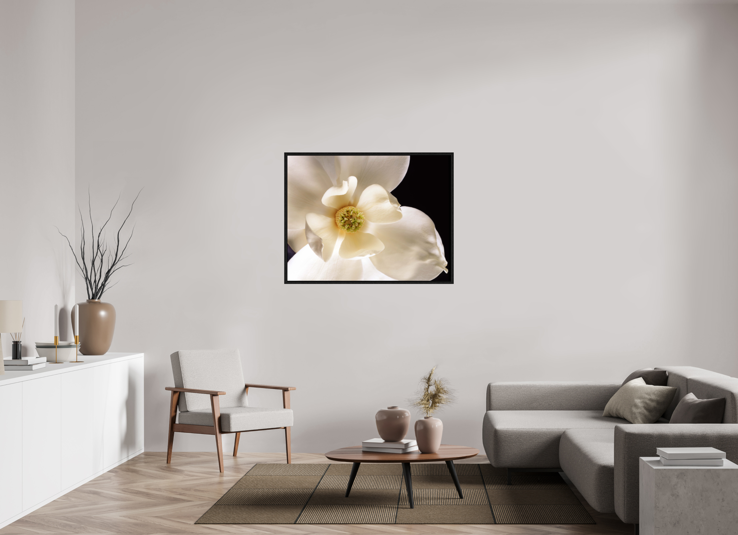 45.6 x 35″, Floater Frame Magnolia