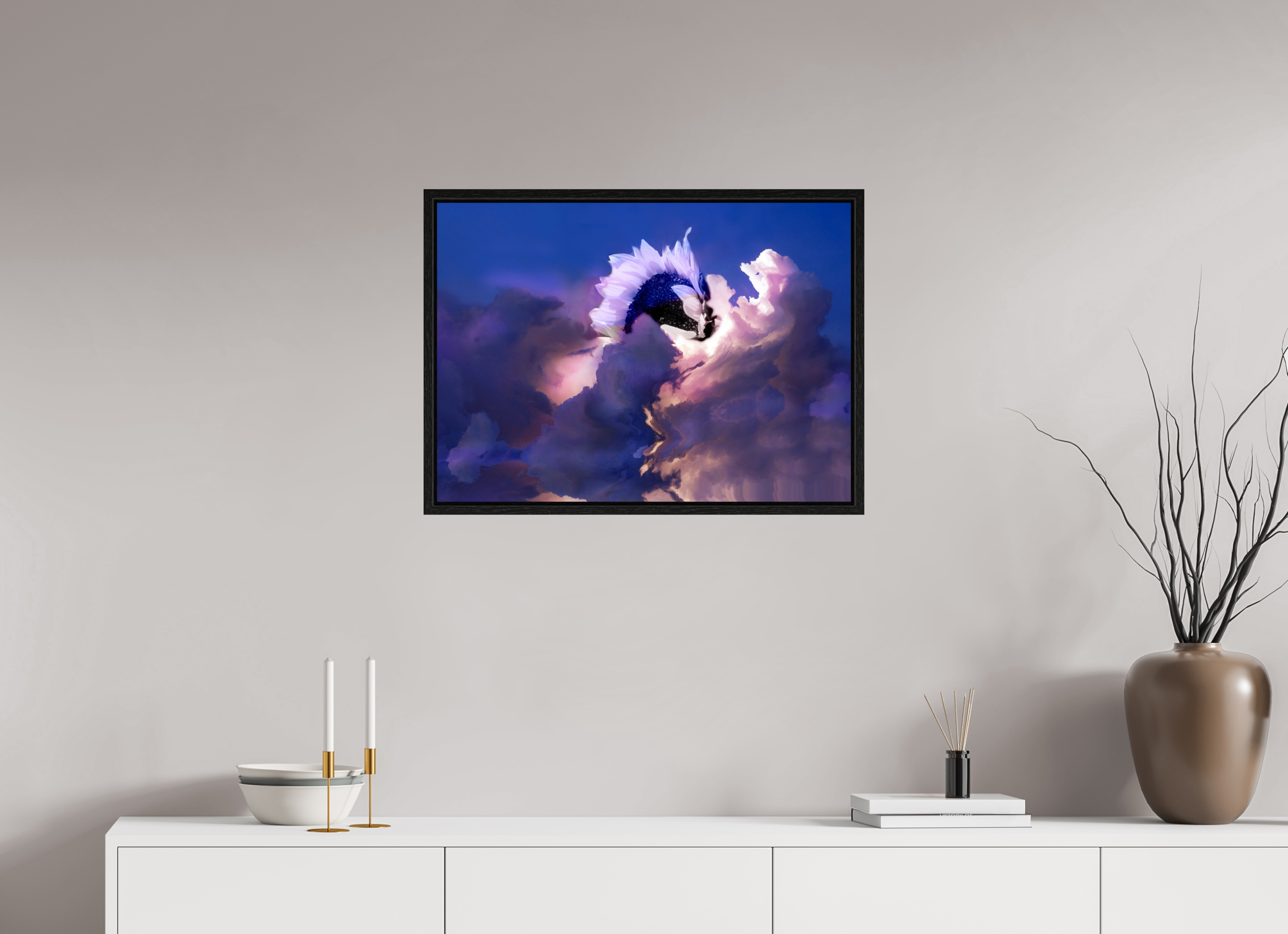 27.7 x 20″, Floater Frame Sunflower Creation