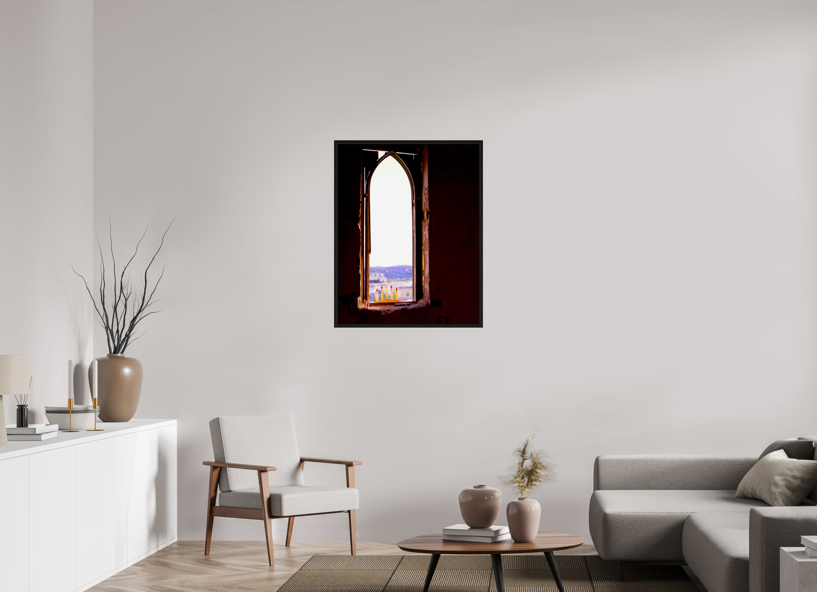 28 x 35.7″, Floater Frame Window Terlingua Church