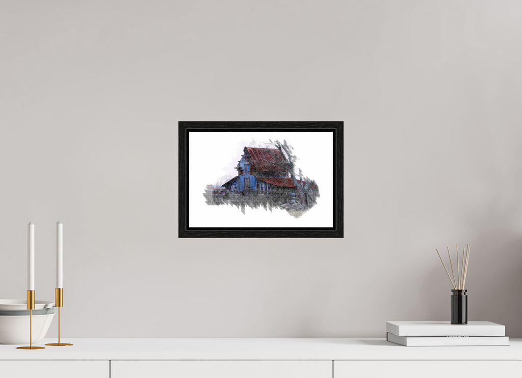 12 x 8″, Floater Frame Barn