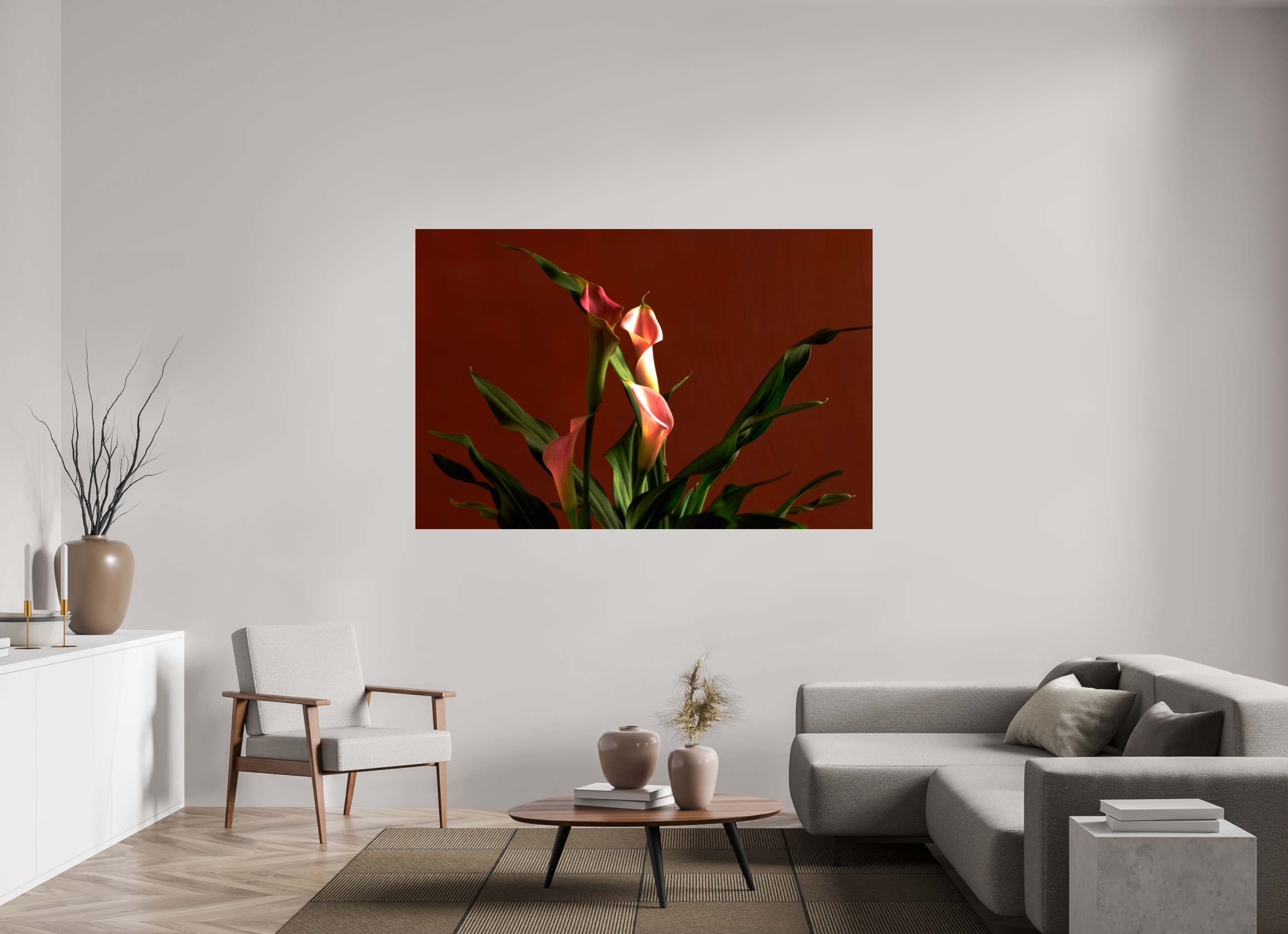71.7 x 47″, Photo Print Under Acrylic Glass A study in Peach