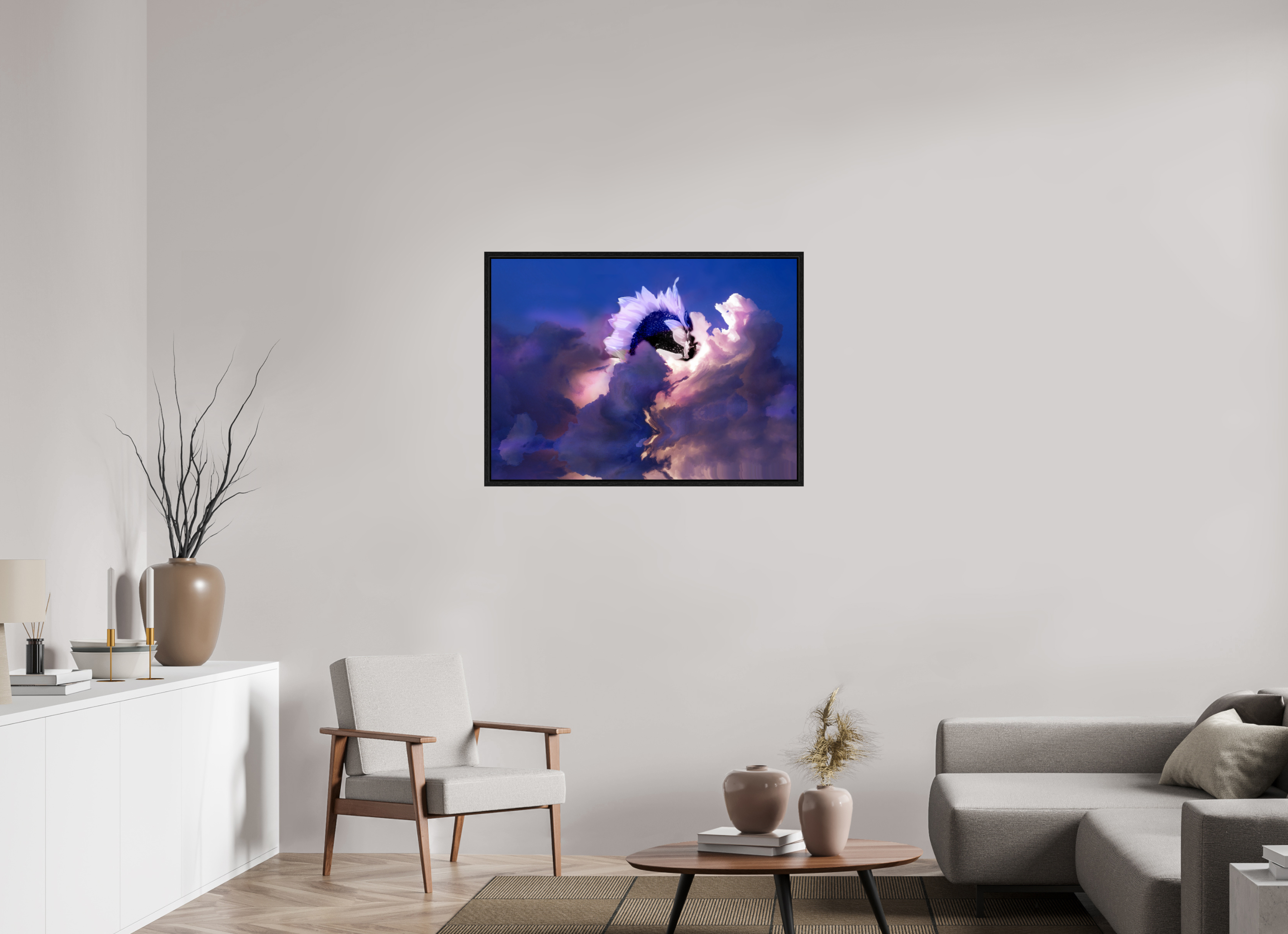 38.7 x 28″, Floater Frame Sunflower Creation