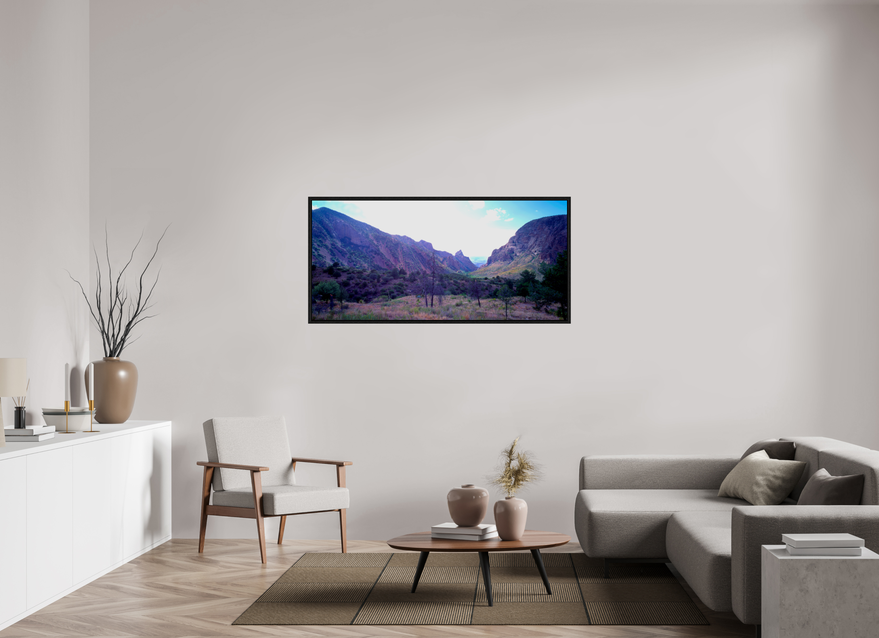 59.8 x 28″, Floater Frame The window Big Bend national park