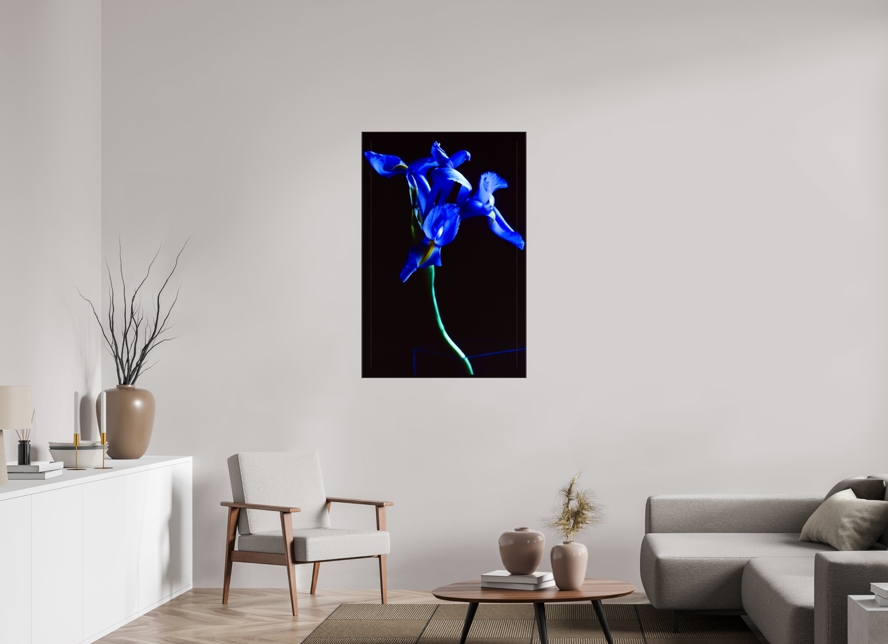 30 x 45″, Canvas Blue Iris single