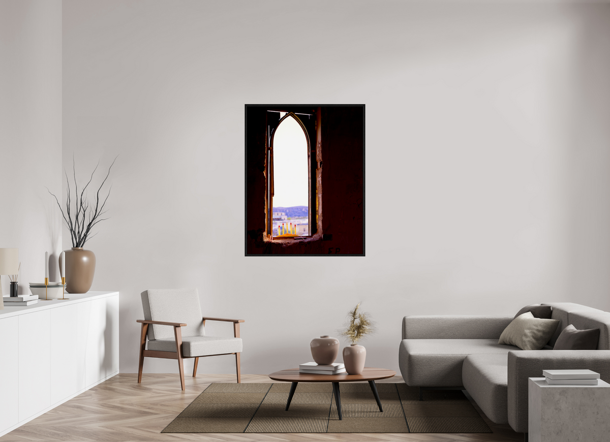 39 x 49.8″, Floater Frame Window Terlingua Church