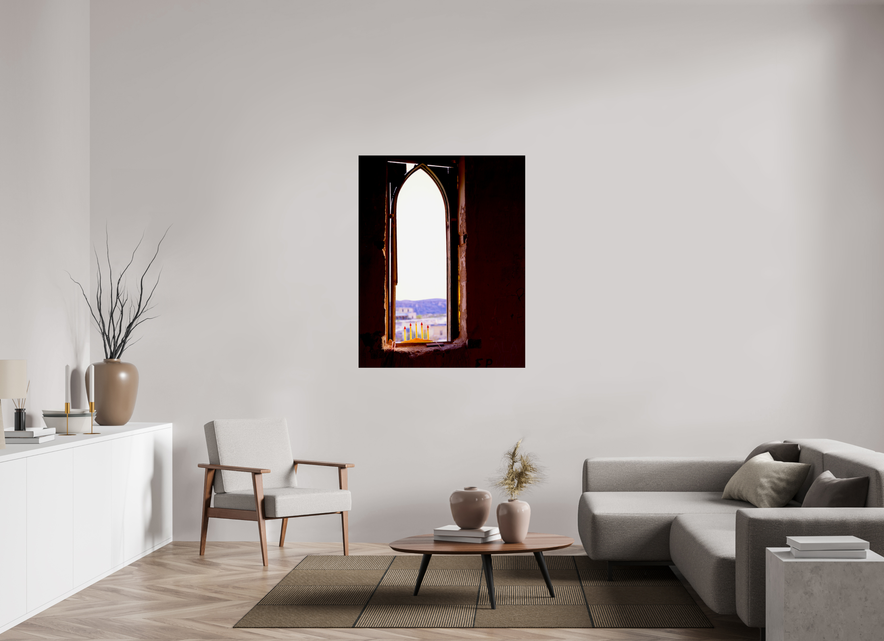 39 x 49.8″, Photo Print Under Acrylic Glass Window Terlingua Church