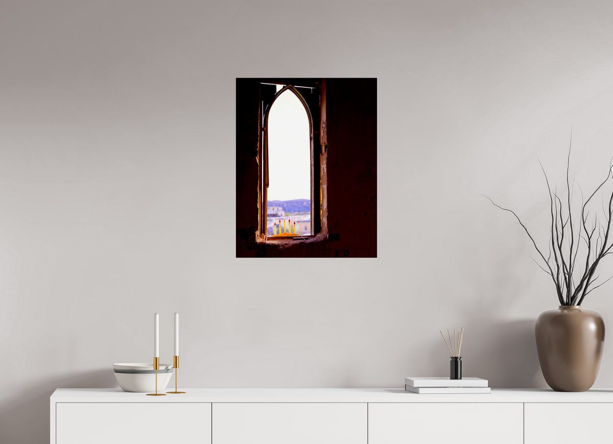 20 x 25.5″, Photo Print Under Acrylic Glass Window Terlingua Church