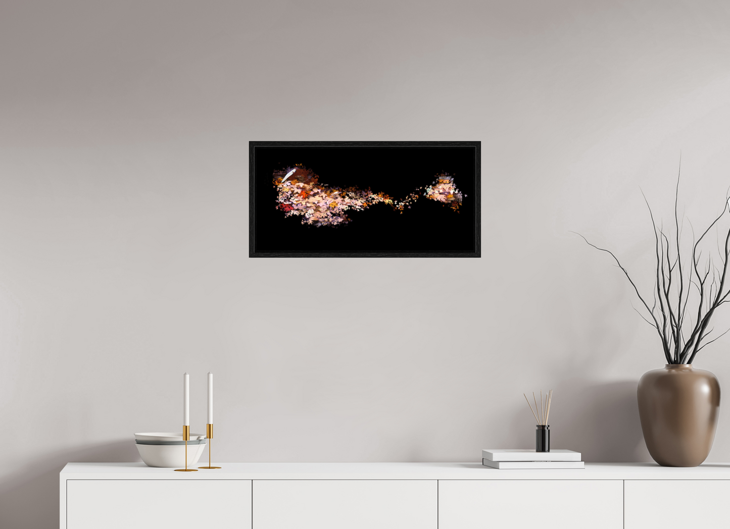 25.6 x 12″, Floater Frame Fall