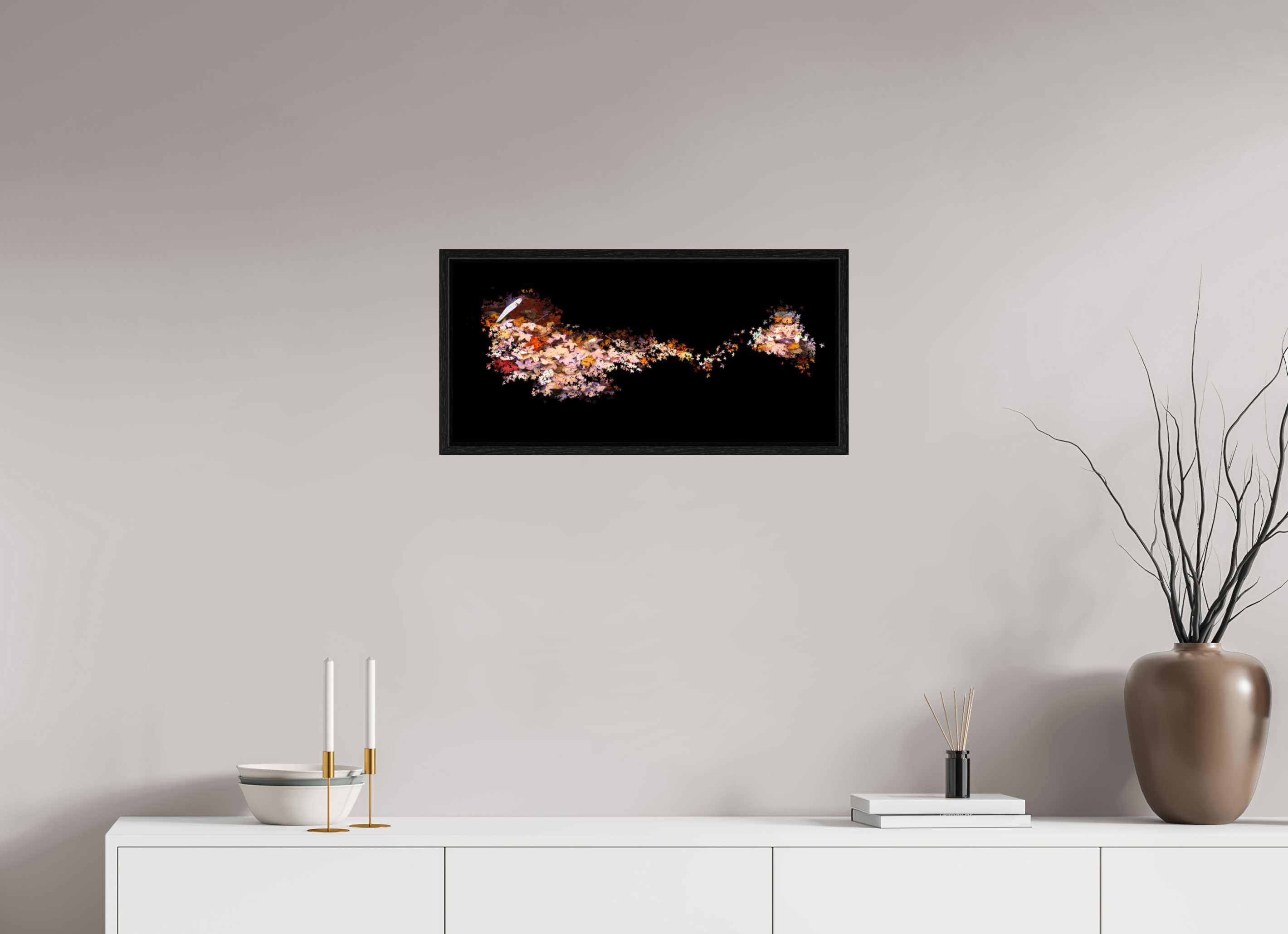 25.6 x 12″, Floater Frame Fall