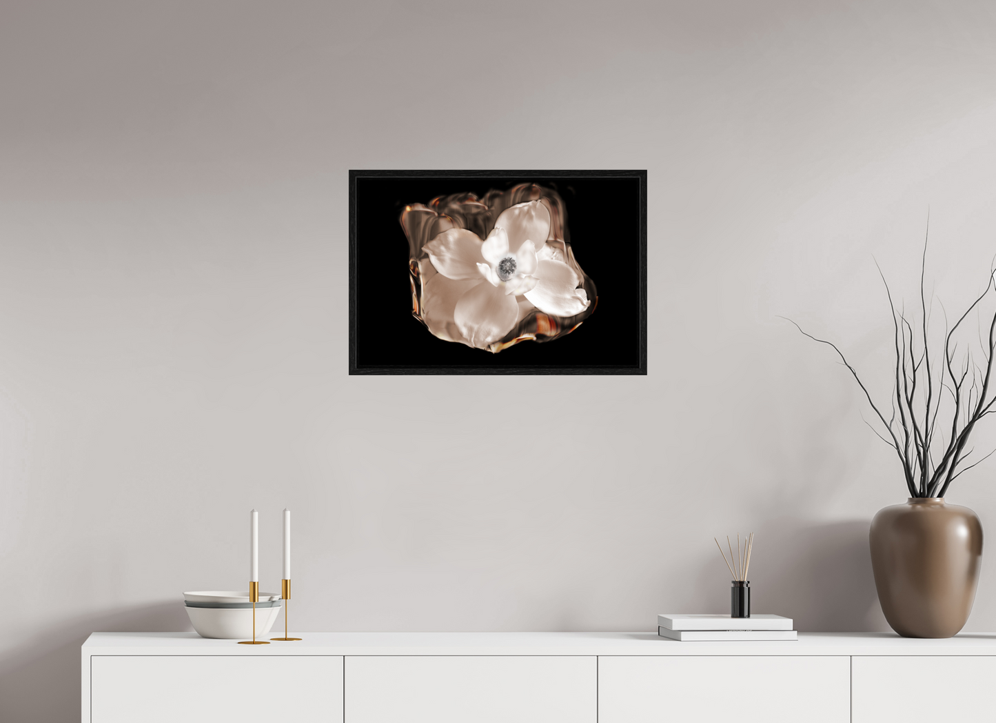 24 x 16″, Floater Frame Magnolia Selenium