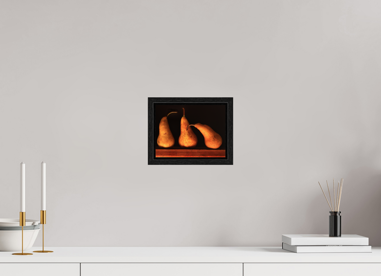 8 x 6″, Floater Frame Three Pears
