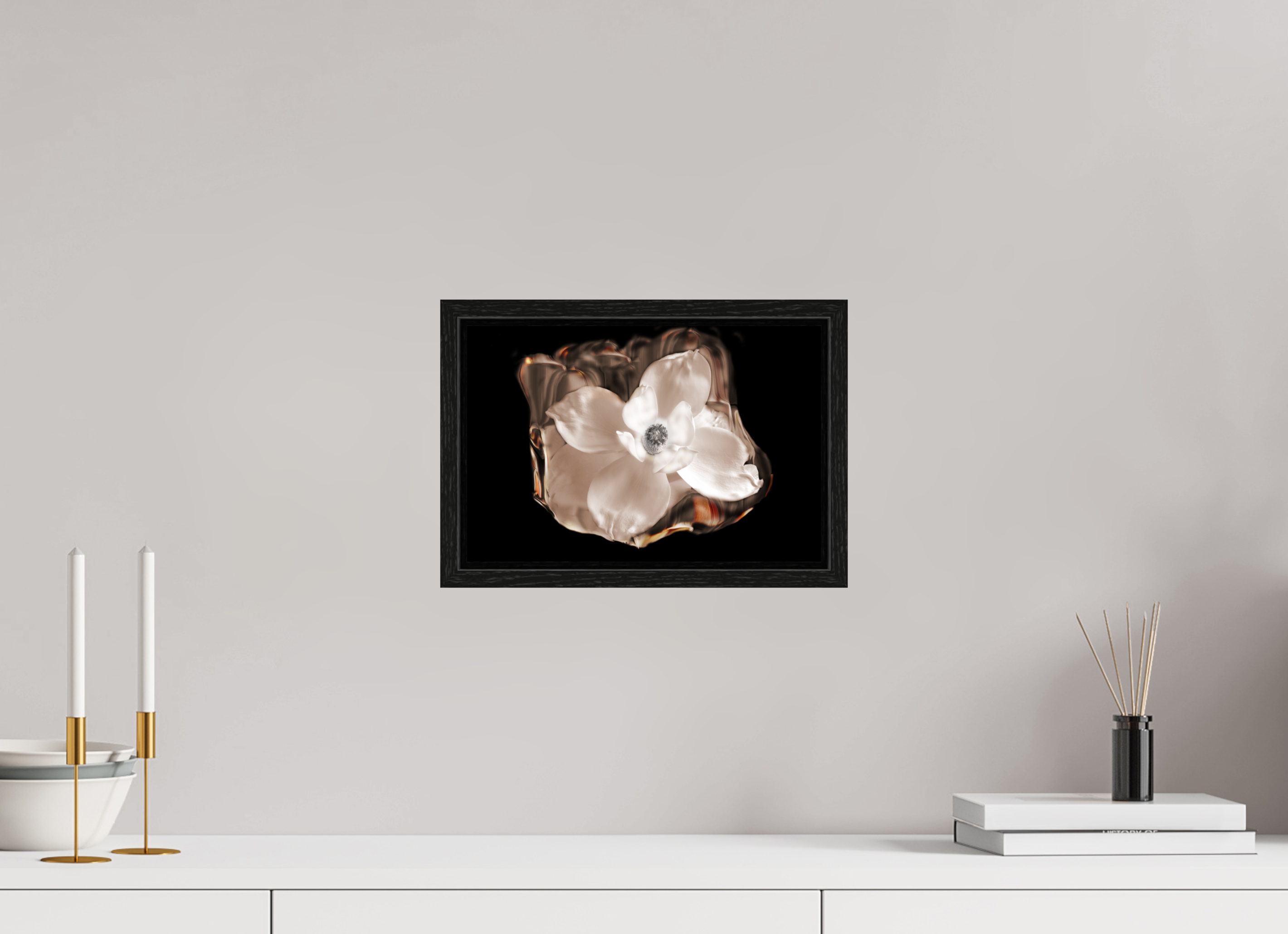12 x 8″, Floater Frame Magnolia Selenium
