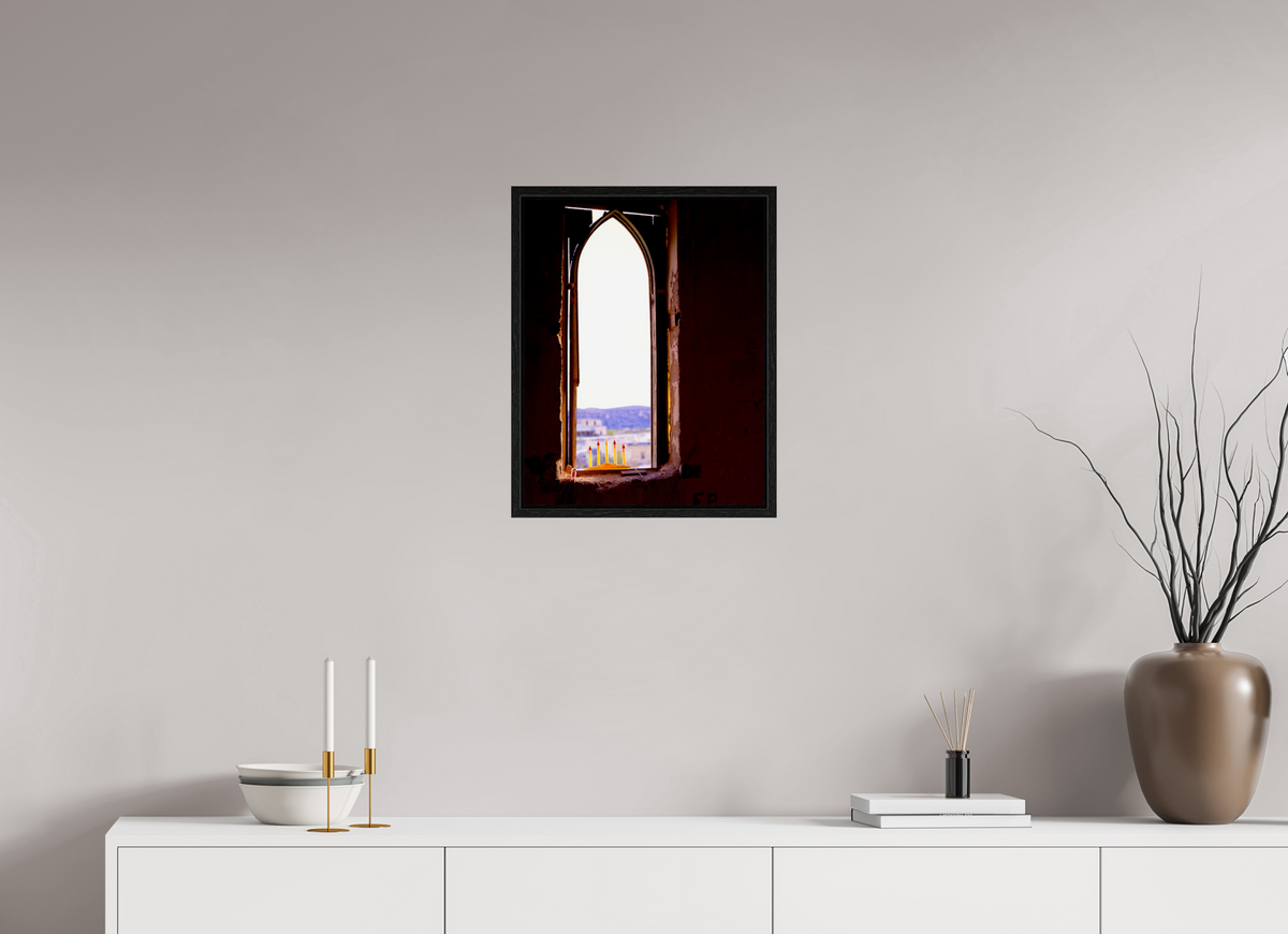 16 x 20.4″, Floater Frame Window Terlingua Church