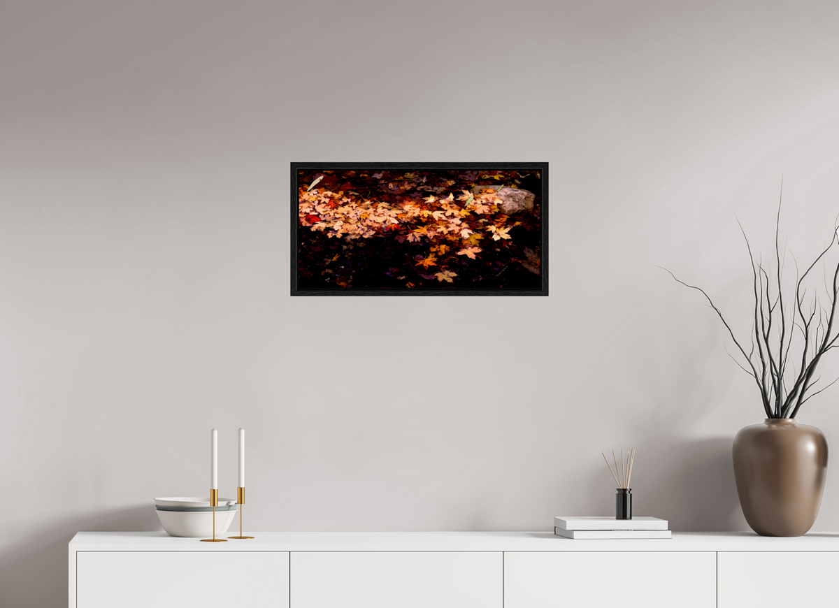 24.7 x 12″, Floater Frame Autumn Leaves