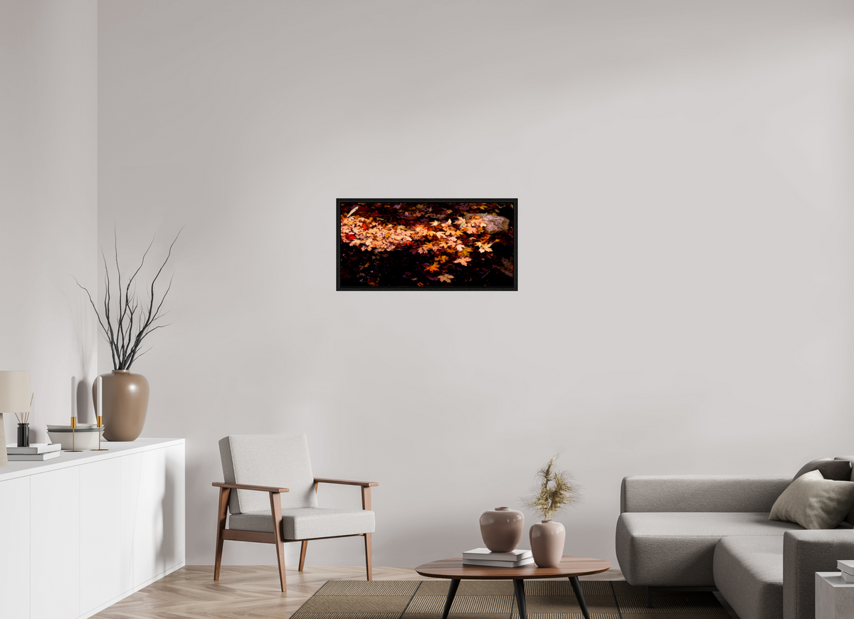 33 x 16″, Floater Frame Autumn Leaves