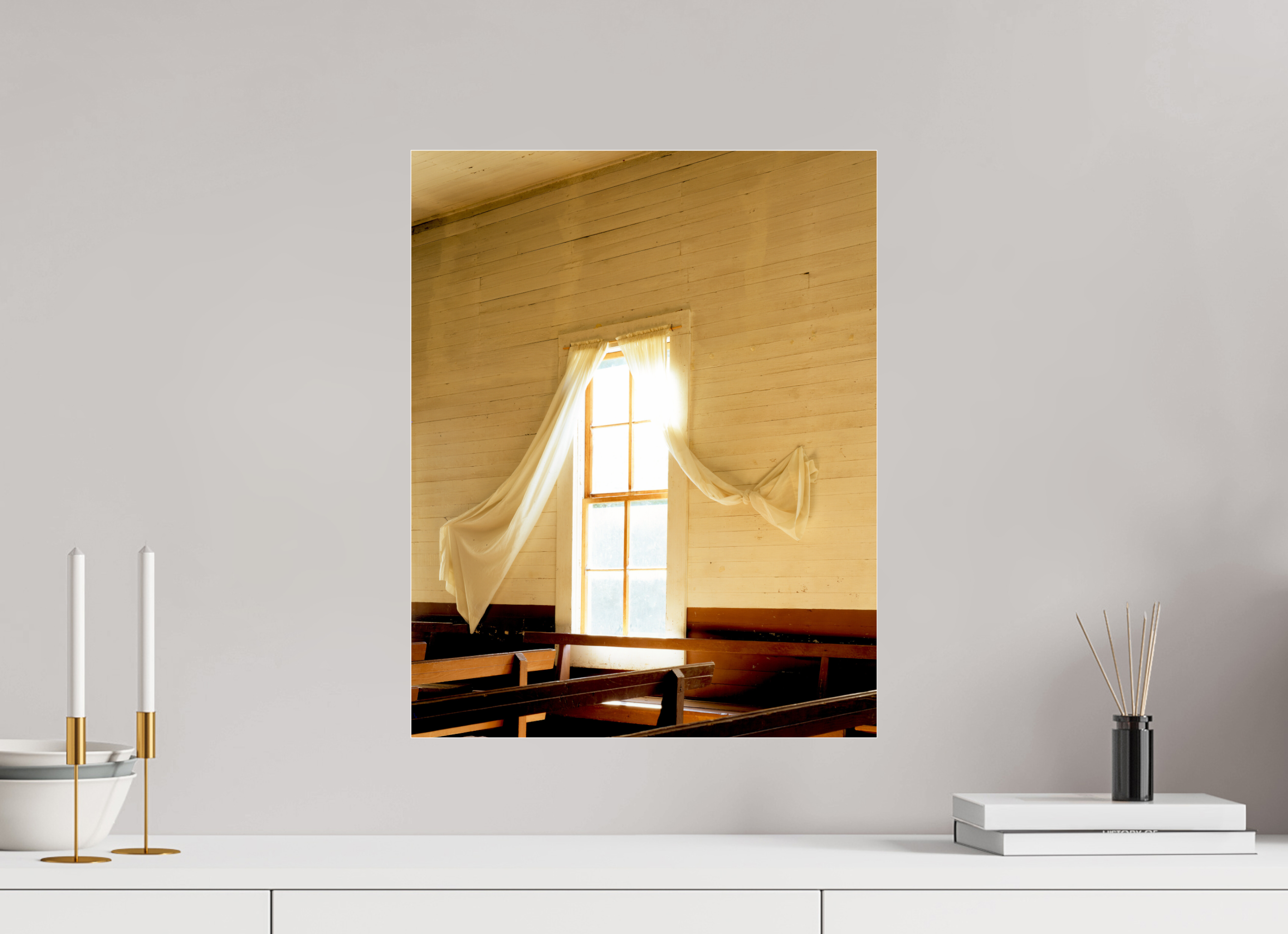 16 x 20.2″, Photo Print Under Acrylic Glass Church Window Fred Texas