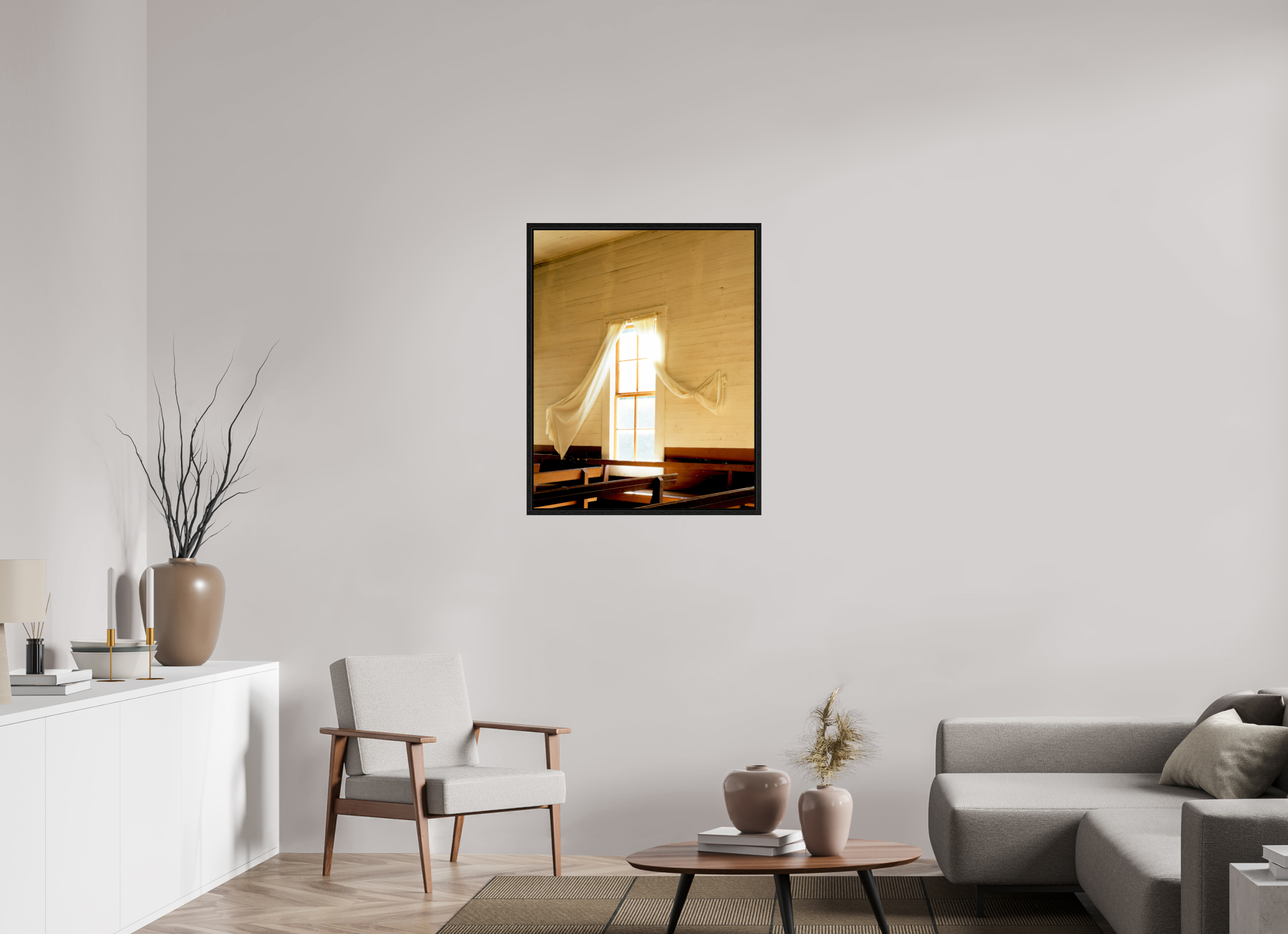 28 x 35.3″, Floater Frame Church Window Fred Texas