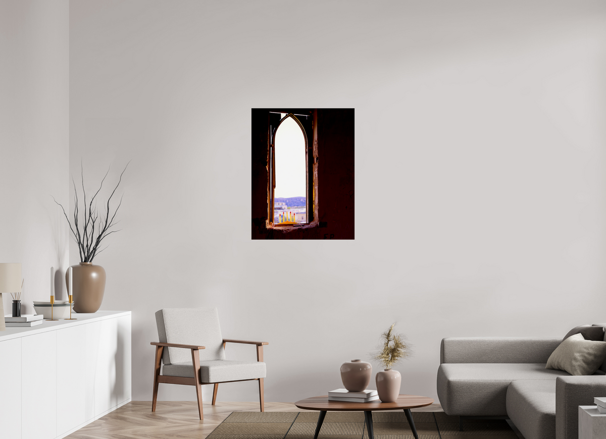 28 x 35.7″, Photo Print On Fuji Crystal DP II Window Terlingua Church