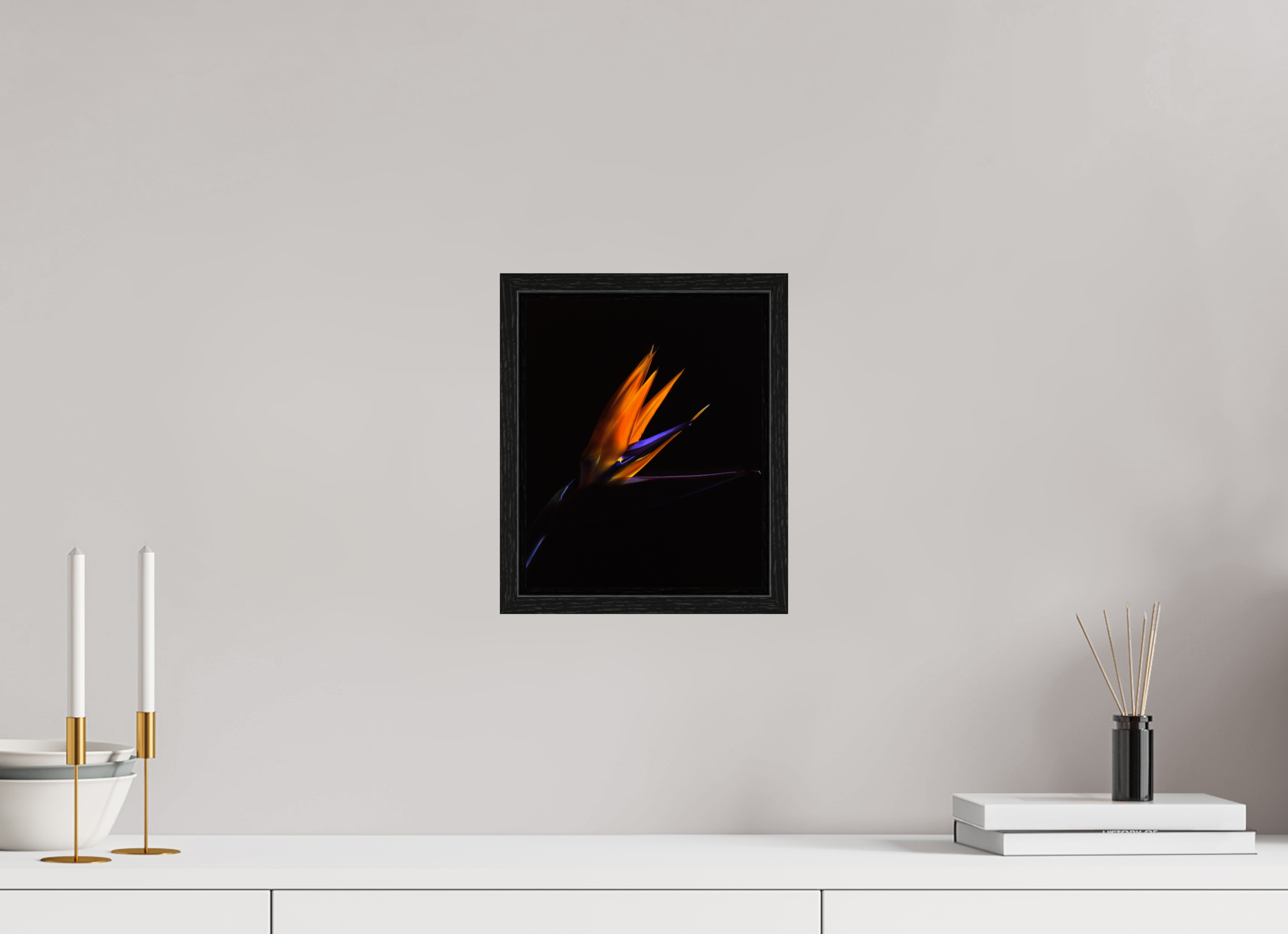 8 x 9.8″, Floater Frame Bird of Paradise