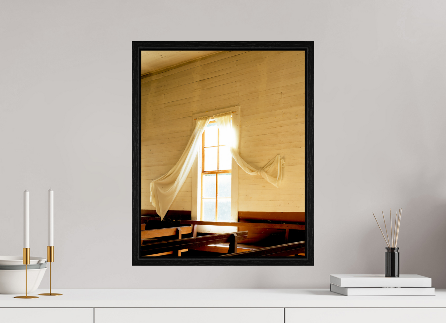 16 x 20.2″, Floater Frame Church Window Fred Texas