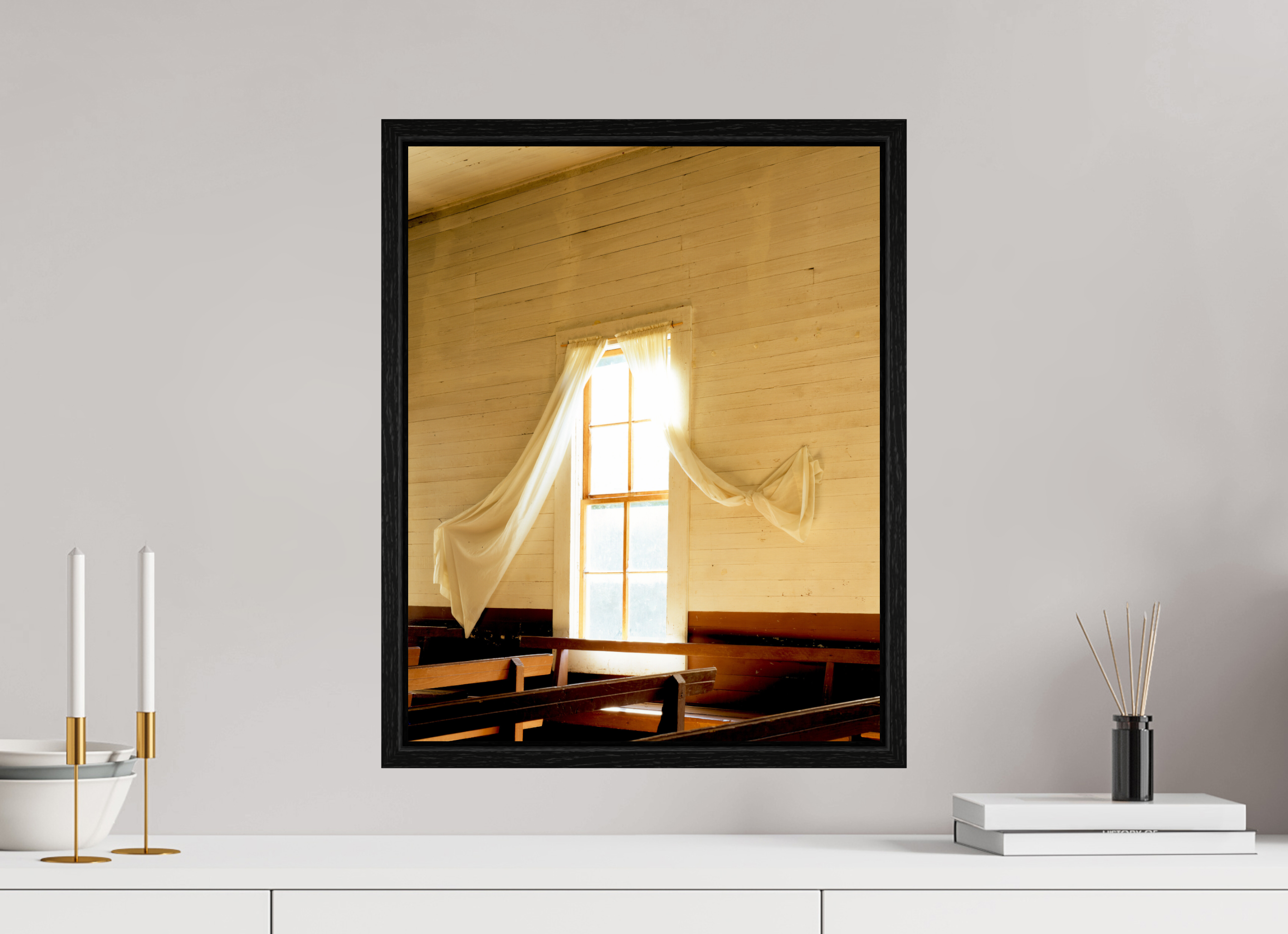 16 x 20.2″, Floater Frame Church Window Fred Texas