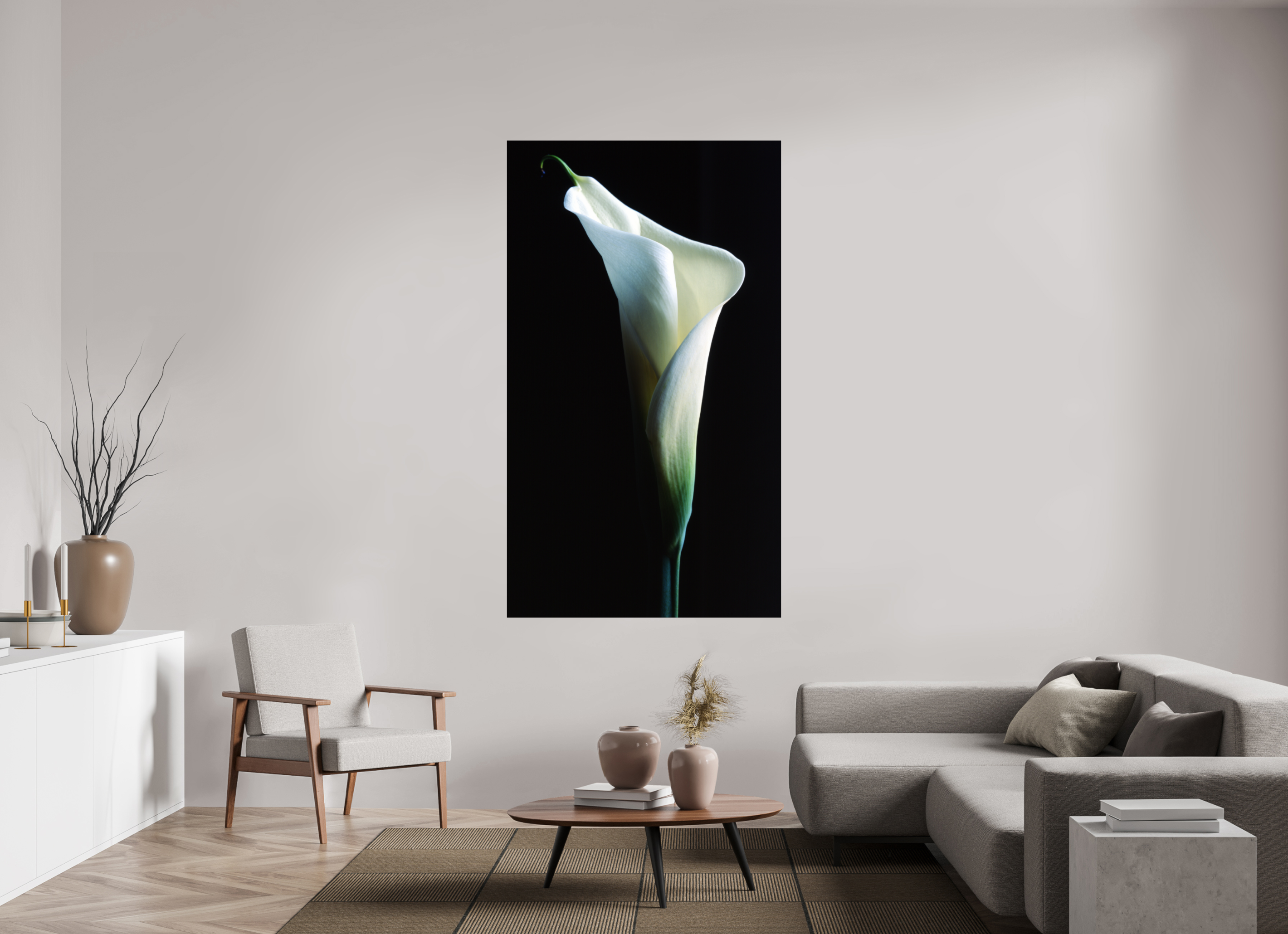43 x 74.8″, Photo Print Under Acrylic Glass Calla Lilly
