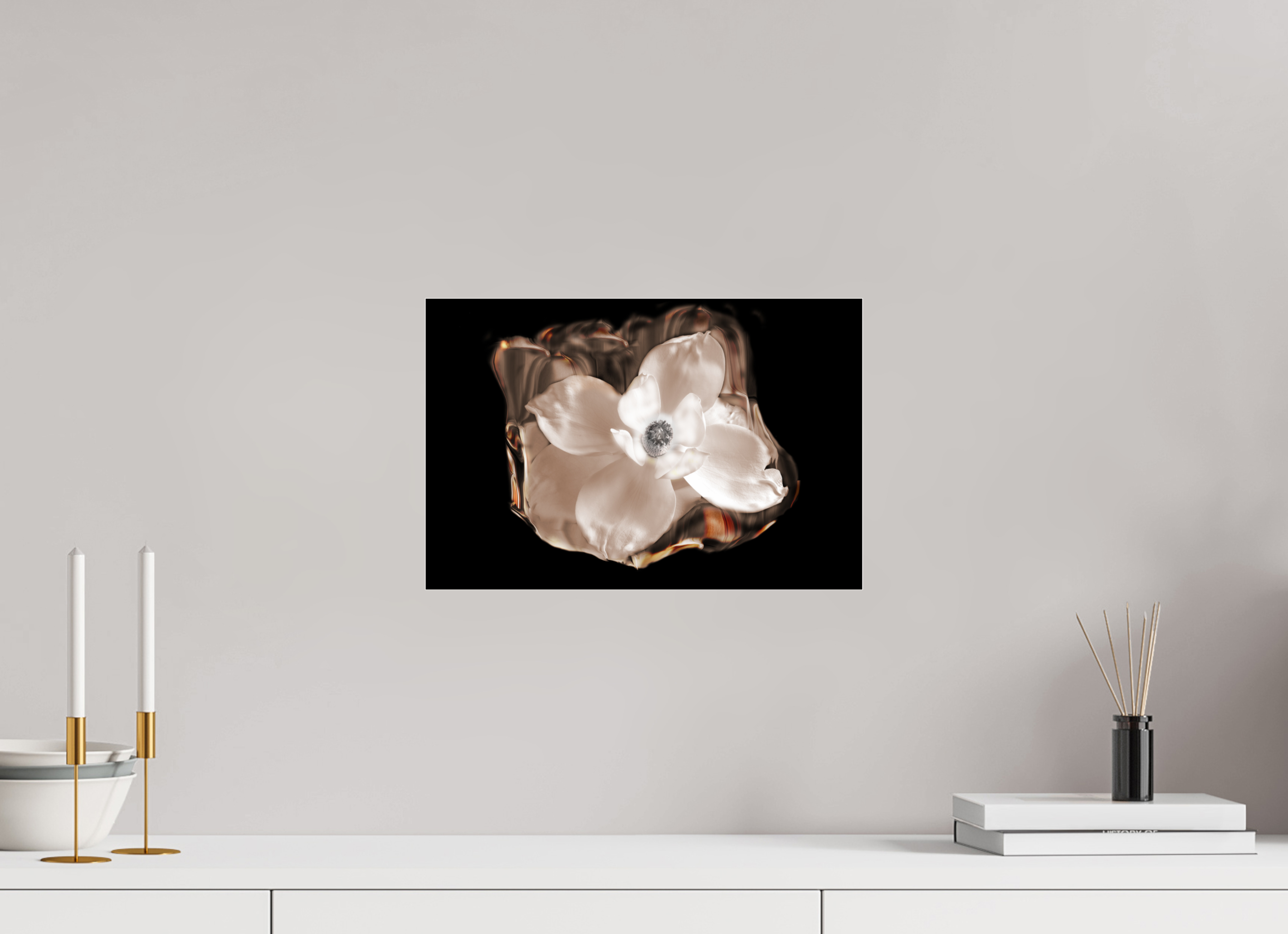 15 x 10″, Photo Print Under Acrylic Glass Magnolia Selenium