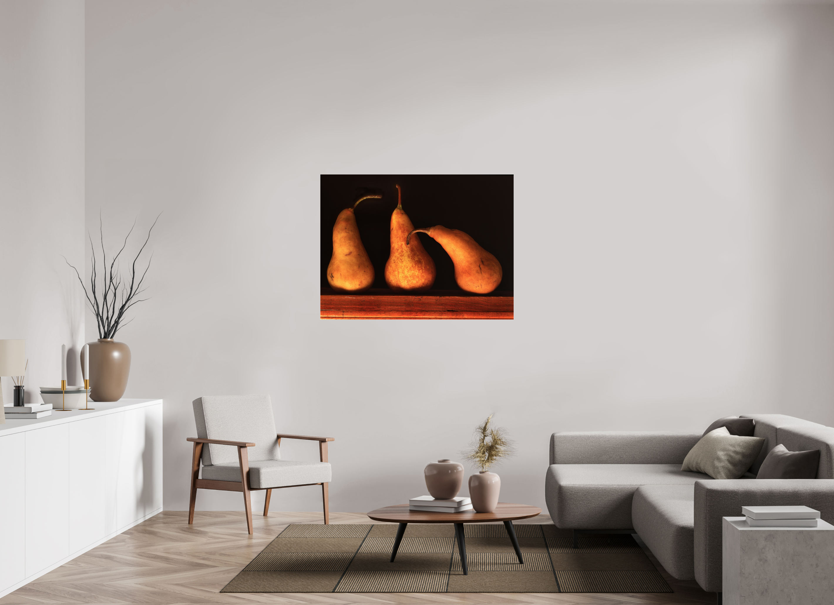 48 x 36″, Photo Print Under Acrylic Glass Three Pears